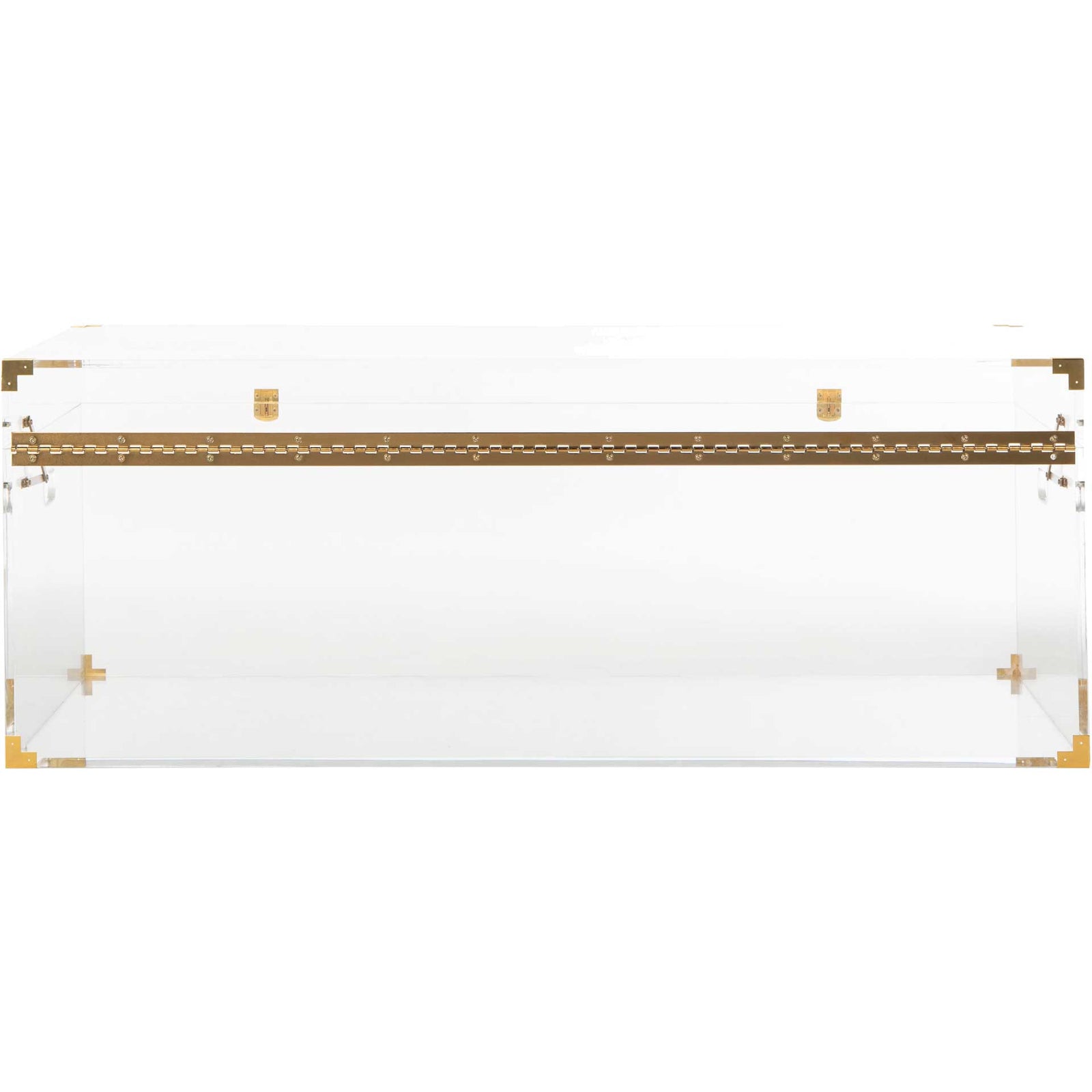 Isabel Acrylic Trunk Coffee Table Clear/Brass