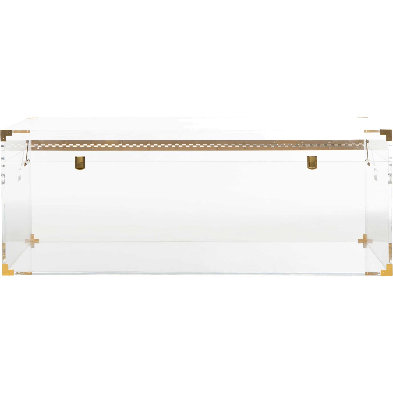 Isabel Acrylic Trunk Coffee Table Clear/Brass