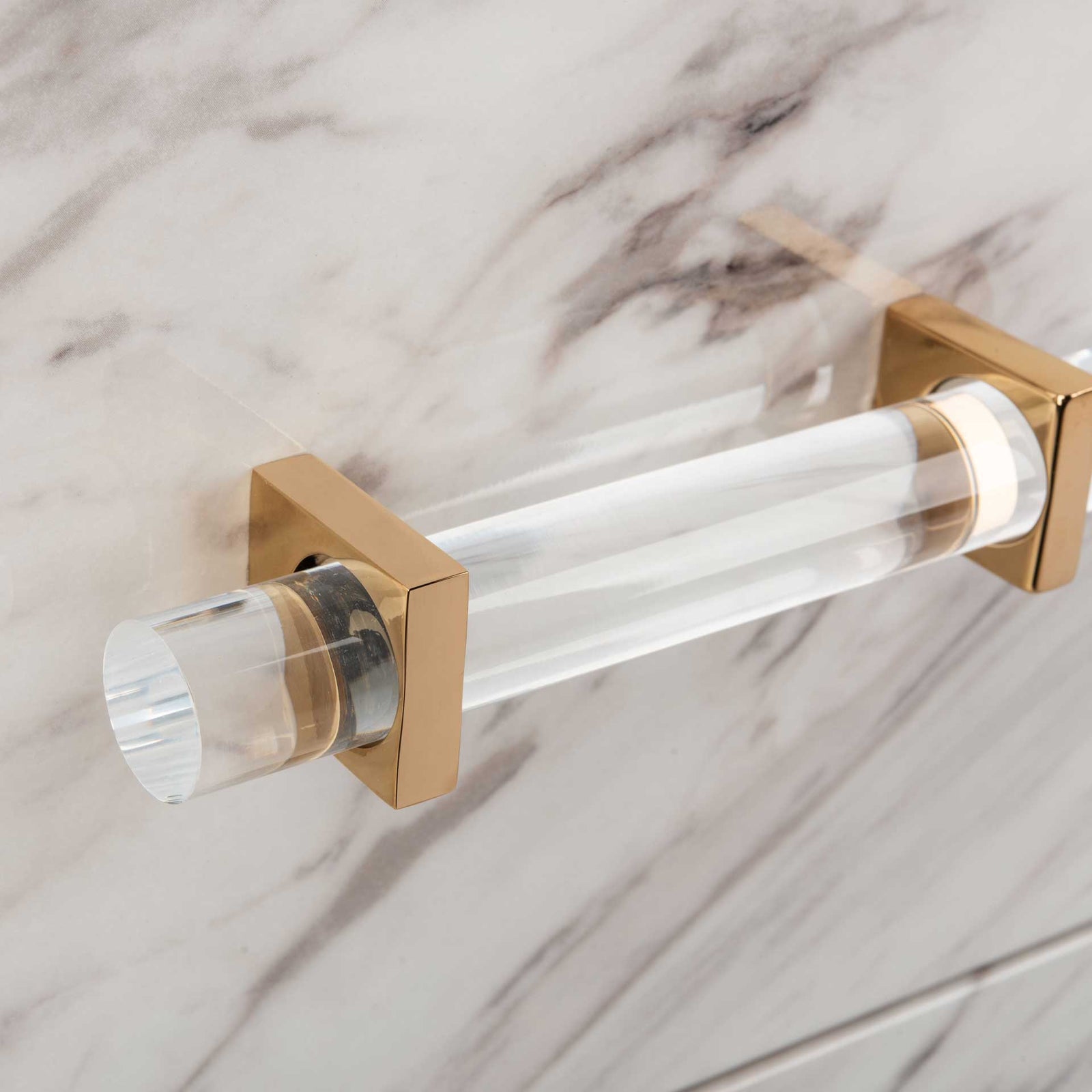 Array 2-Drawer Faux Marble Nightstand White/Clear