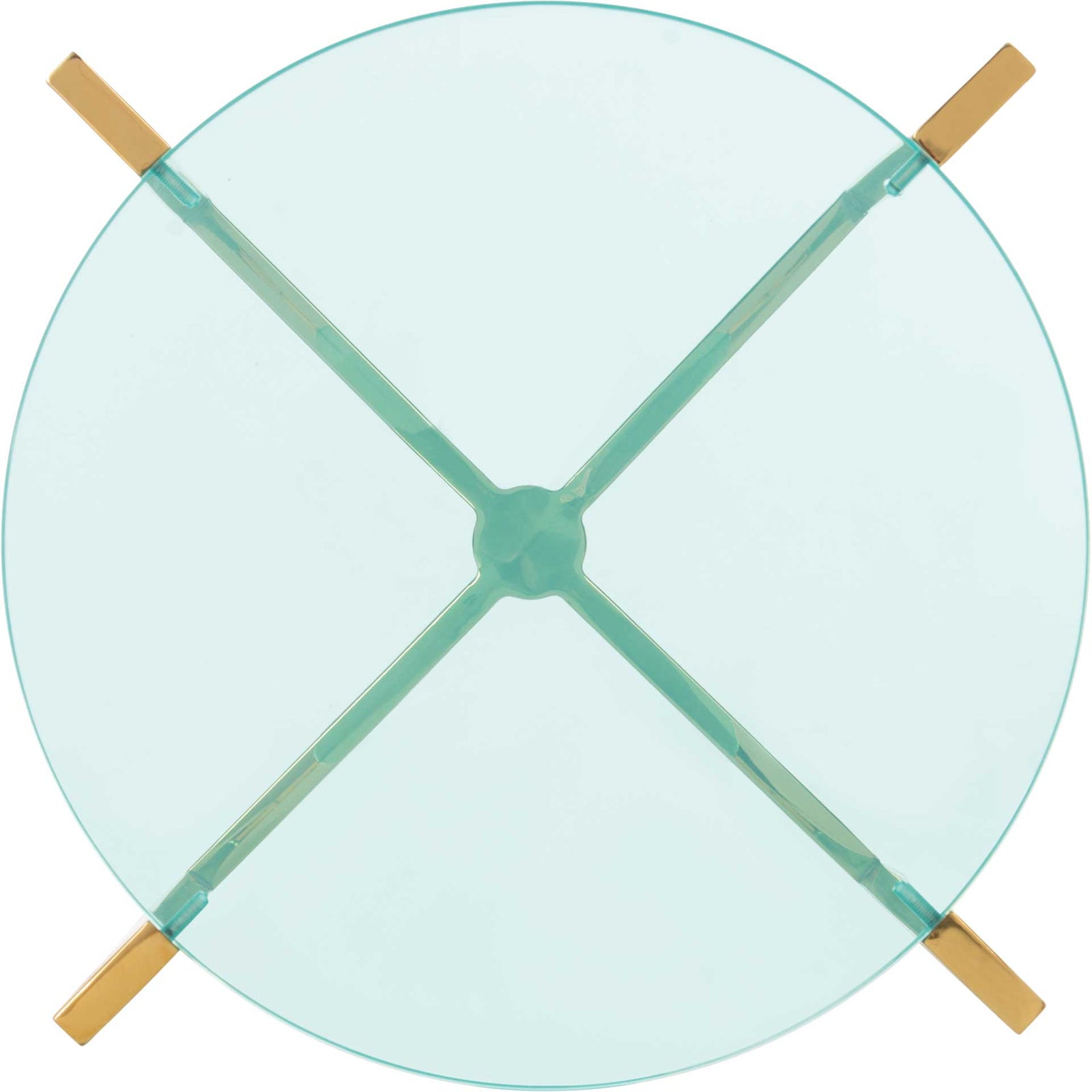 Placido Tall Round Acrylic End Table Sapphire/Gold