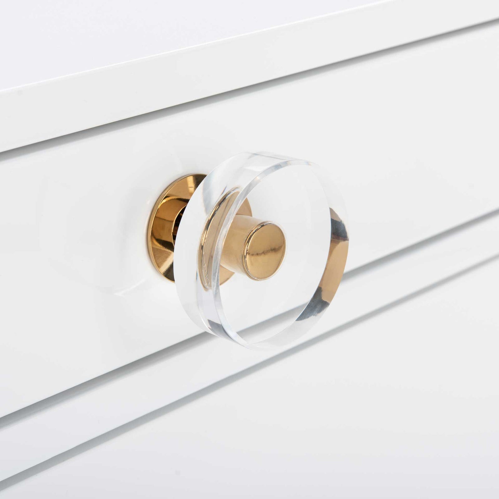 Hannity 2 Drawer Nightstand White/Gold