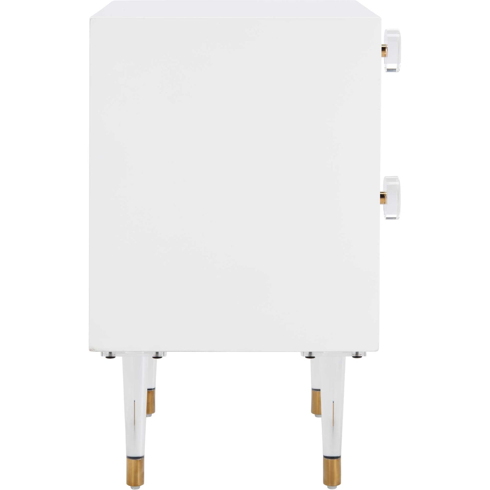 Hannity 2 Drawer Nightstand White/Gold