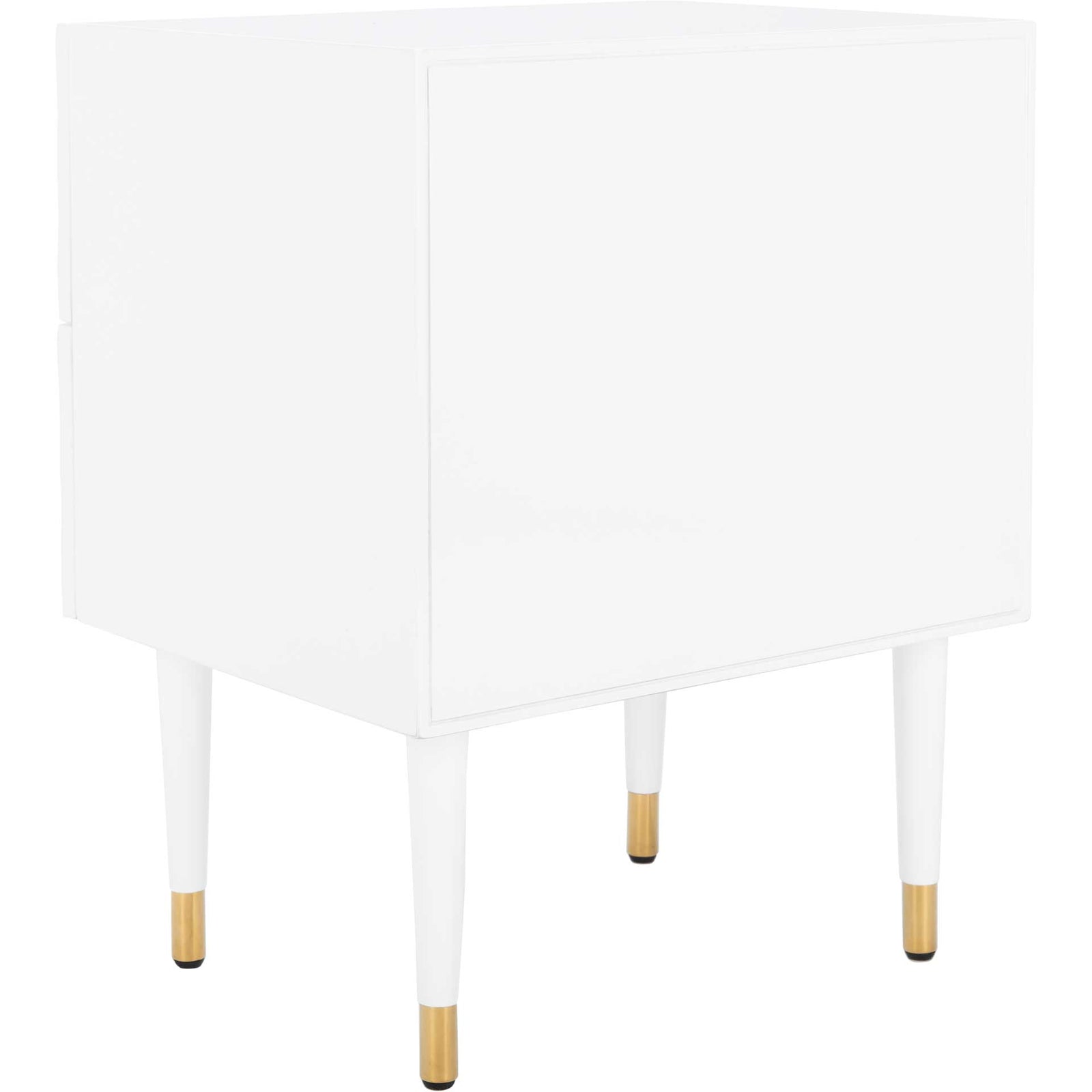 Nevaeh 2 Drawer Side Table White/Gold