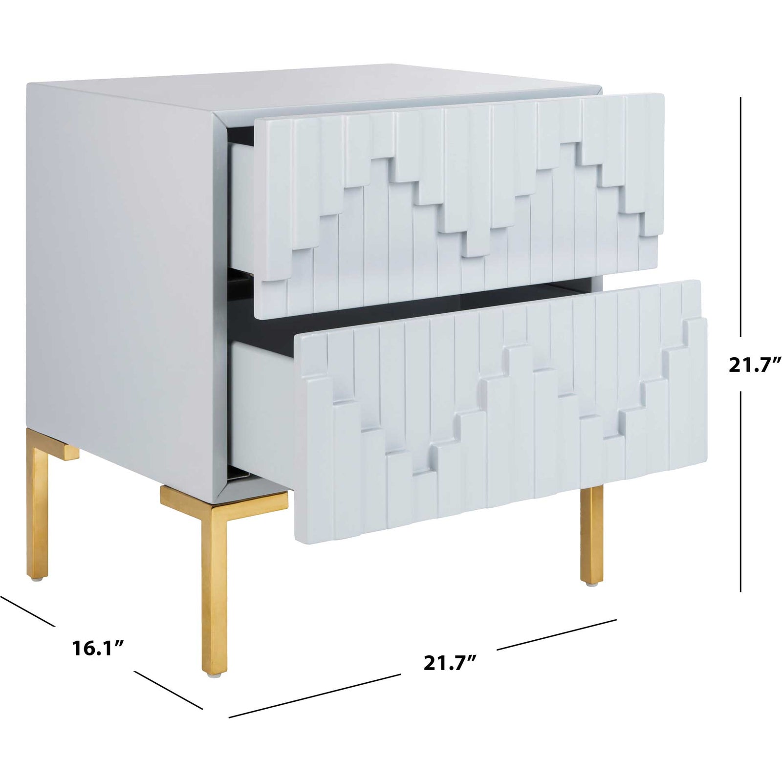 Alana Zigzag Side Table Gray/Gold