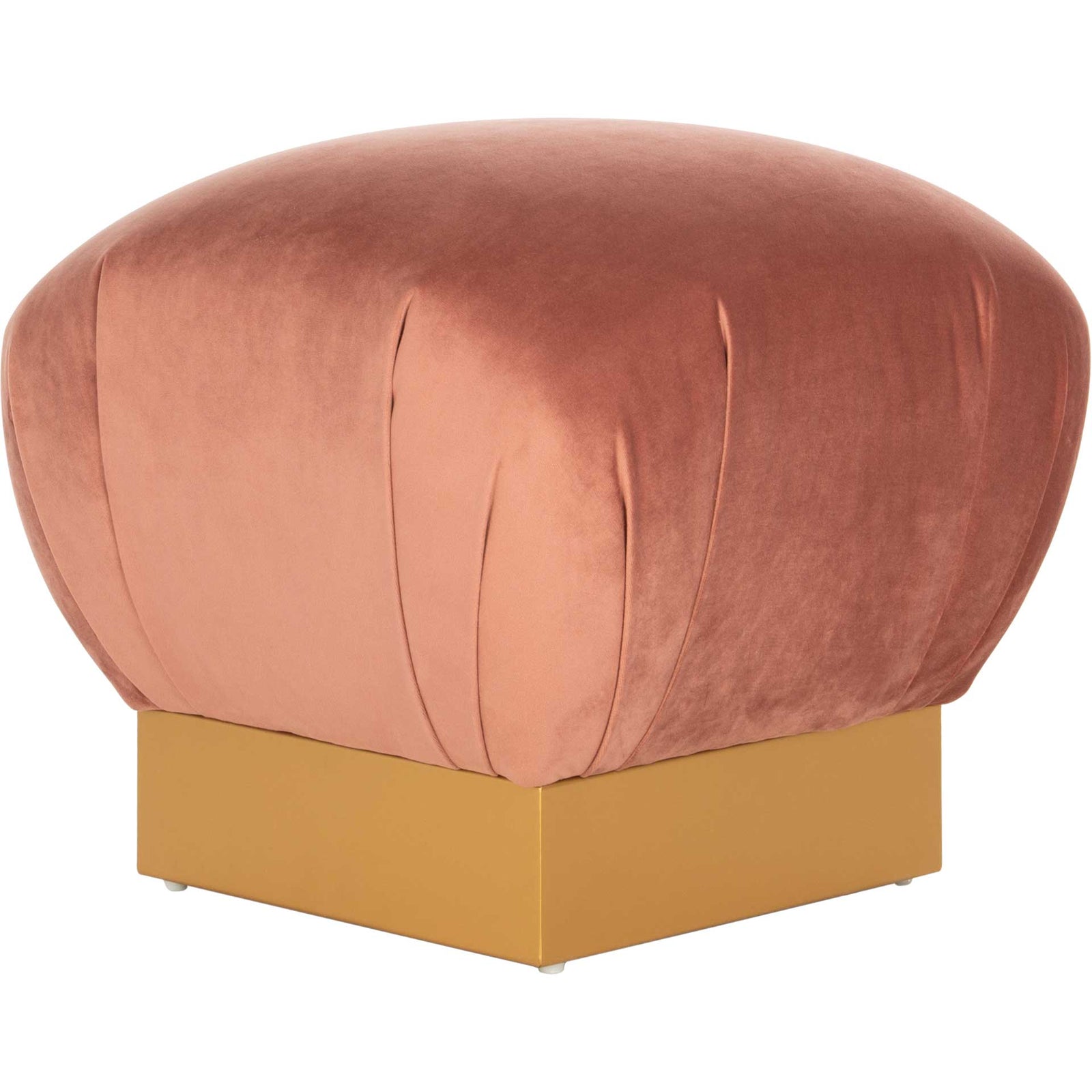 Opal Tulip Ottoman Dusty Rose/Gold