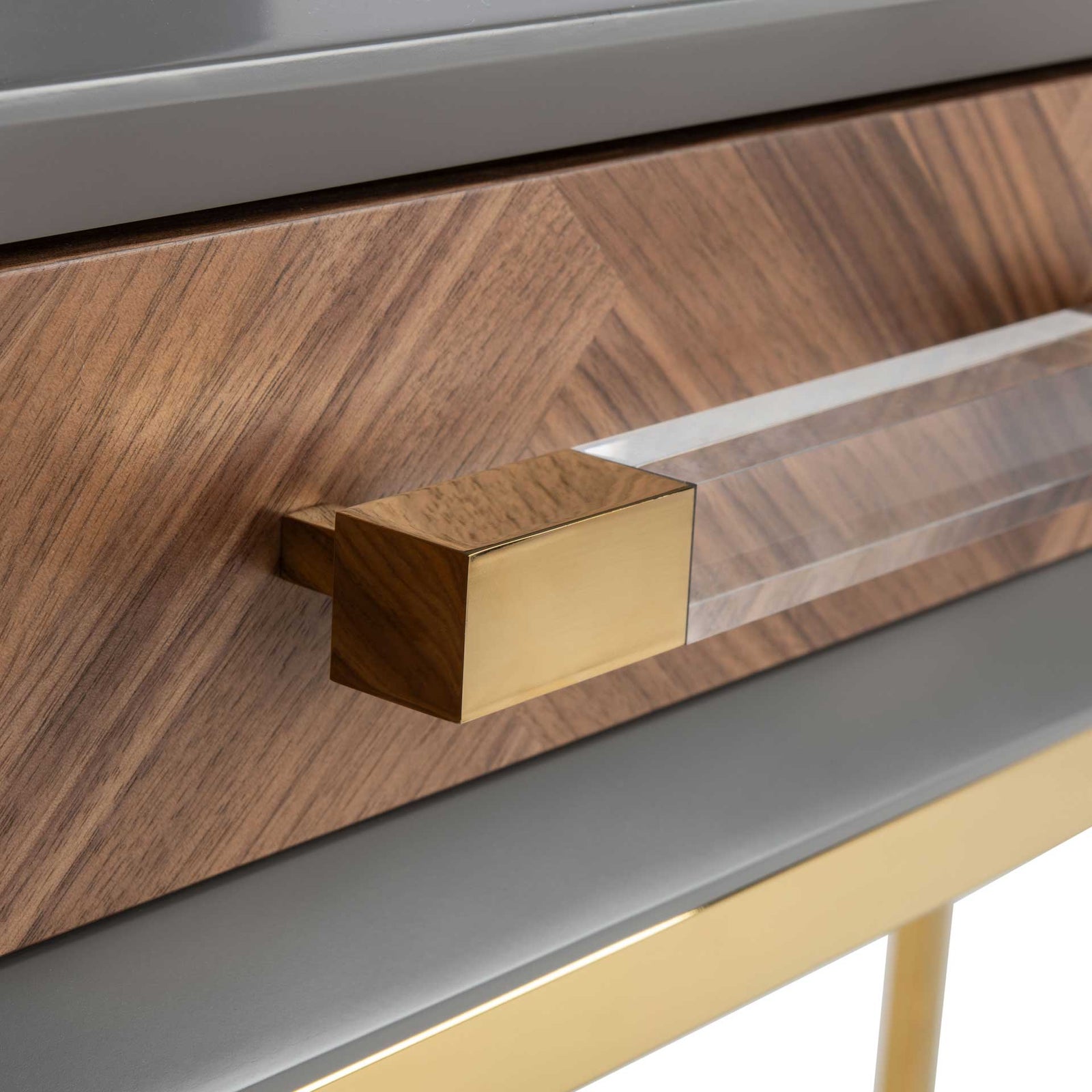 Makayla Modern Desk Gray/Gold