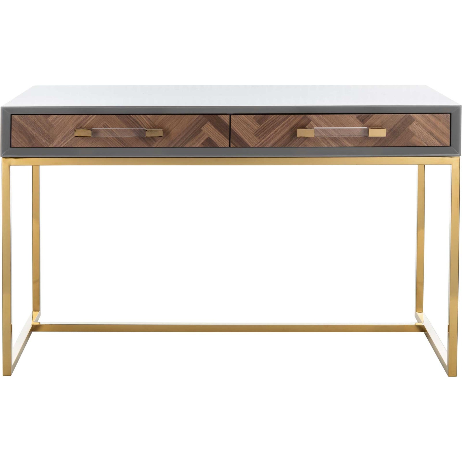 Makayla Modern Desk Gray/Gold