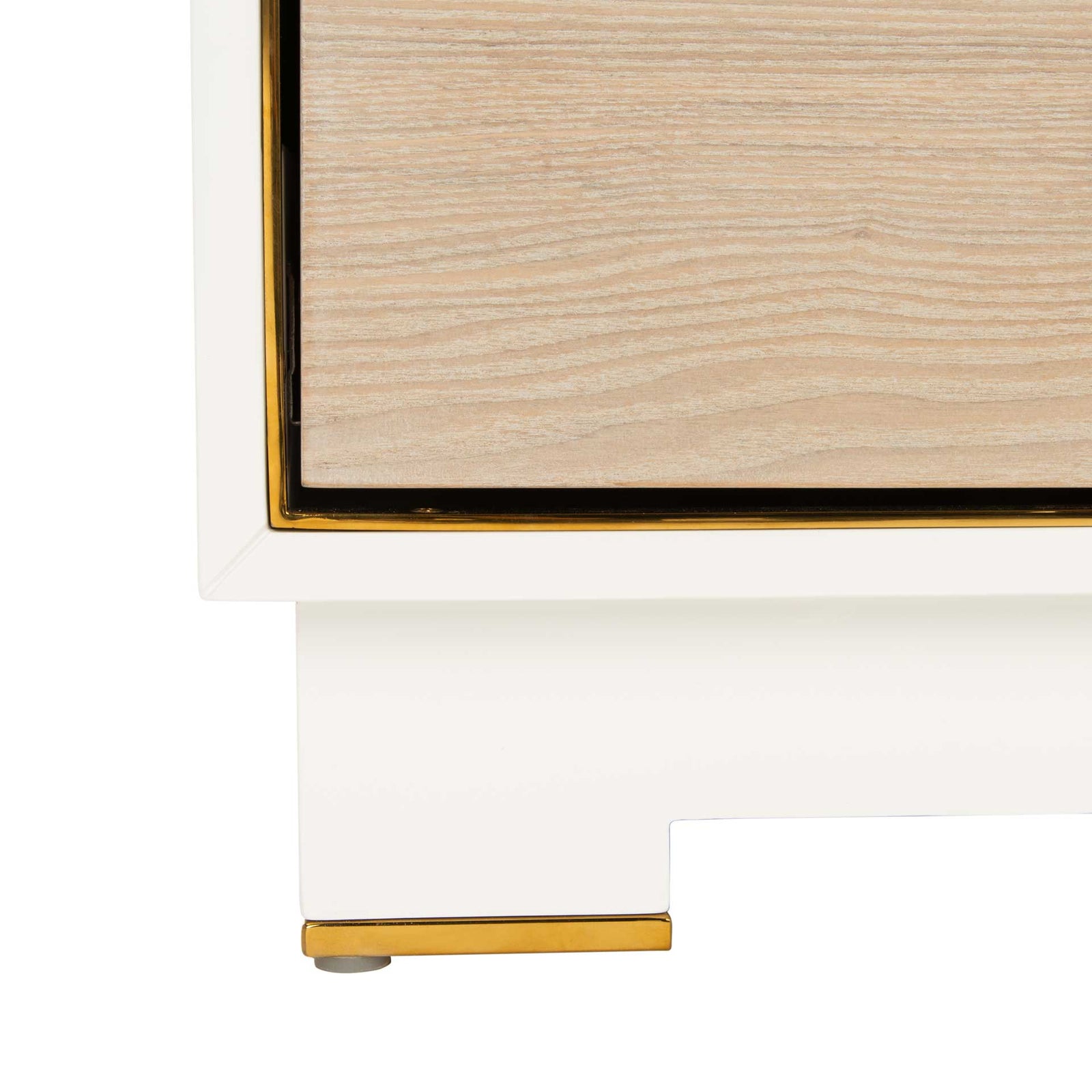 Kobe 2 Drawer Nightstand White/Gold