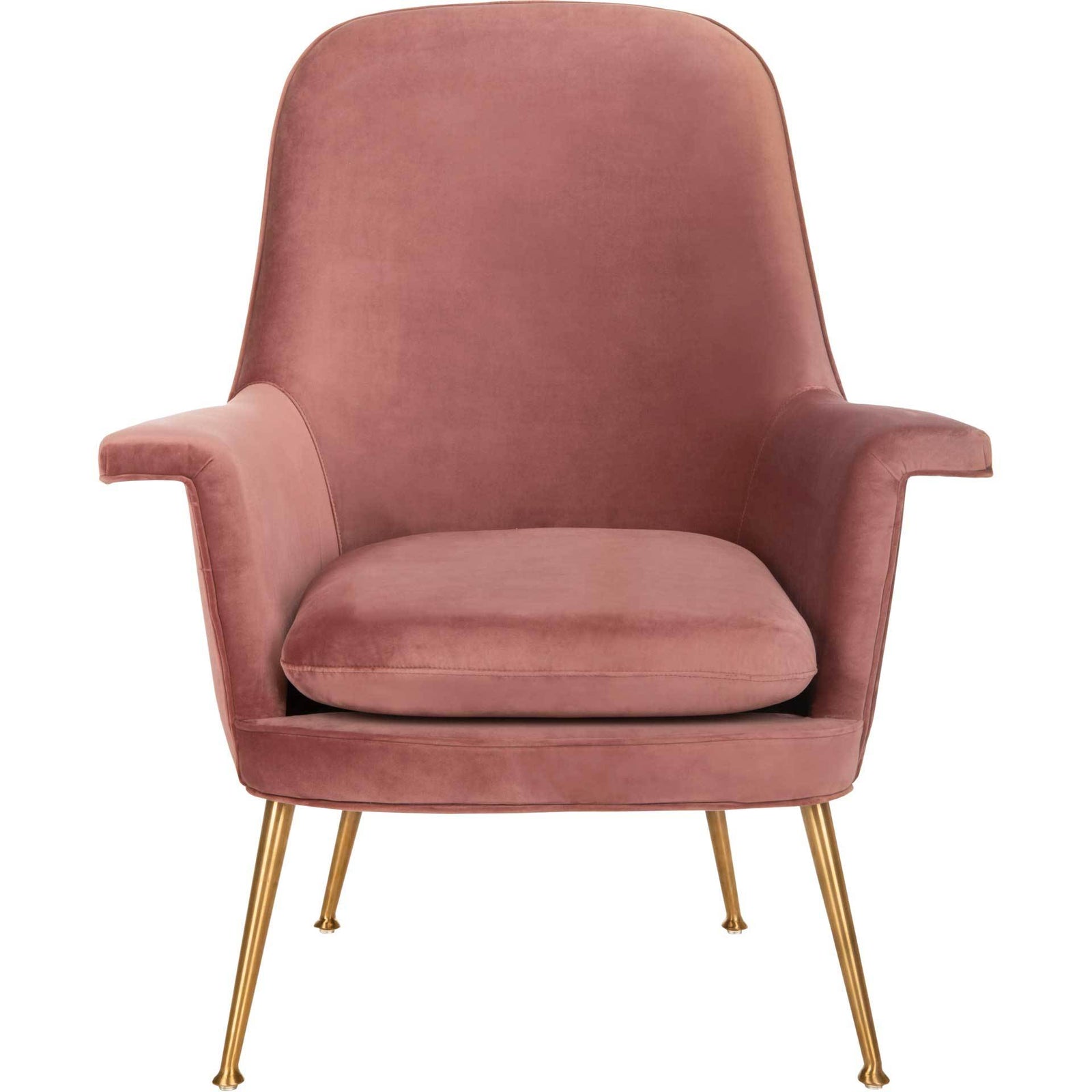Aidan Velvet Arm Chair Dusty Rose/Gold