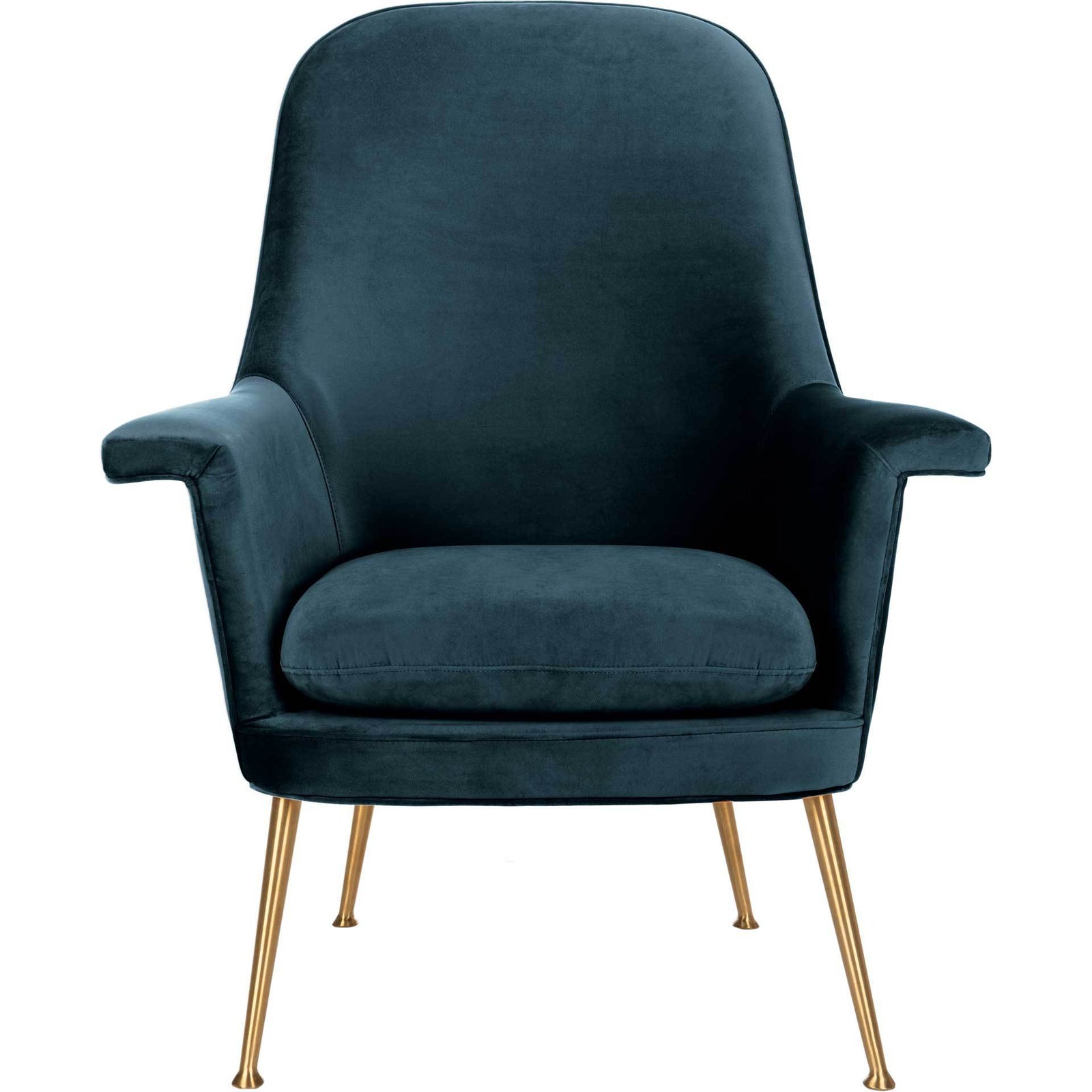 Aidan Velvet Arm Chair Navy/Gold