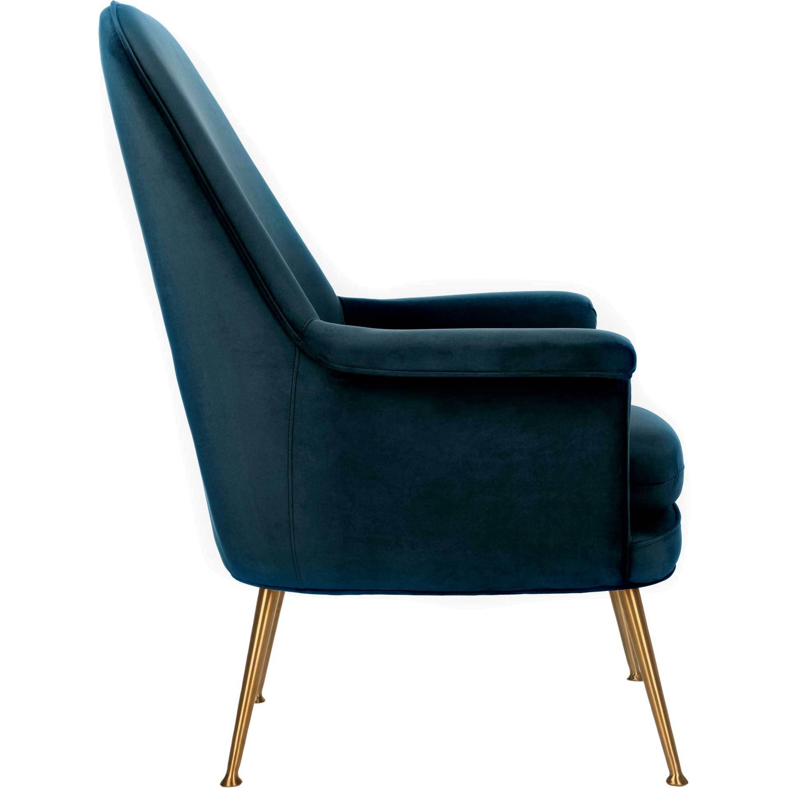 Aidan Velvet Arm Chair Navy/Gold