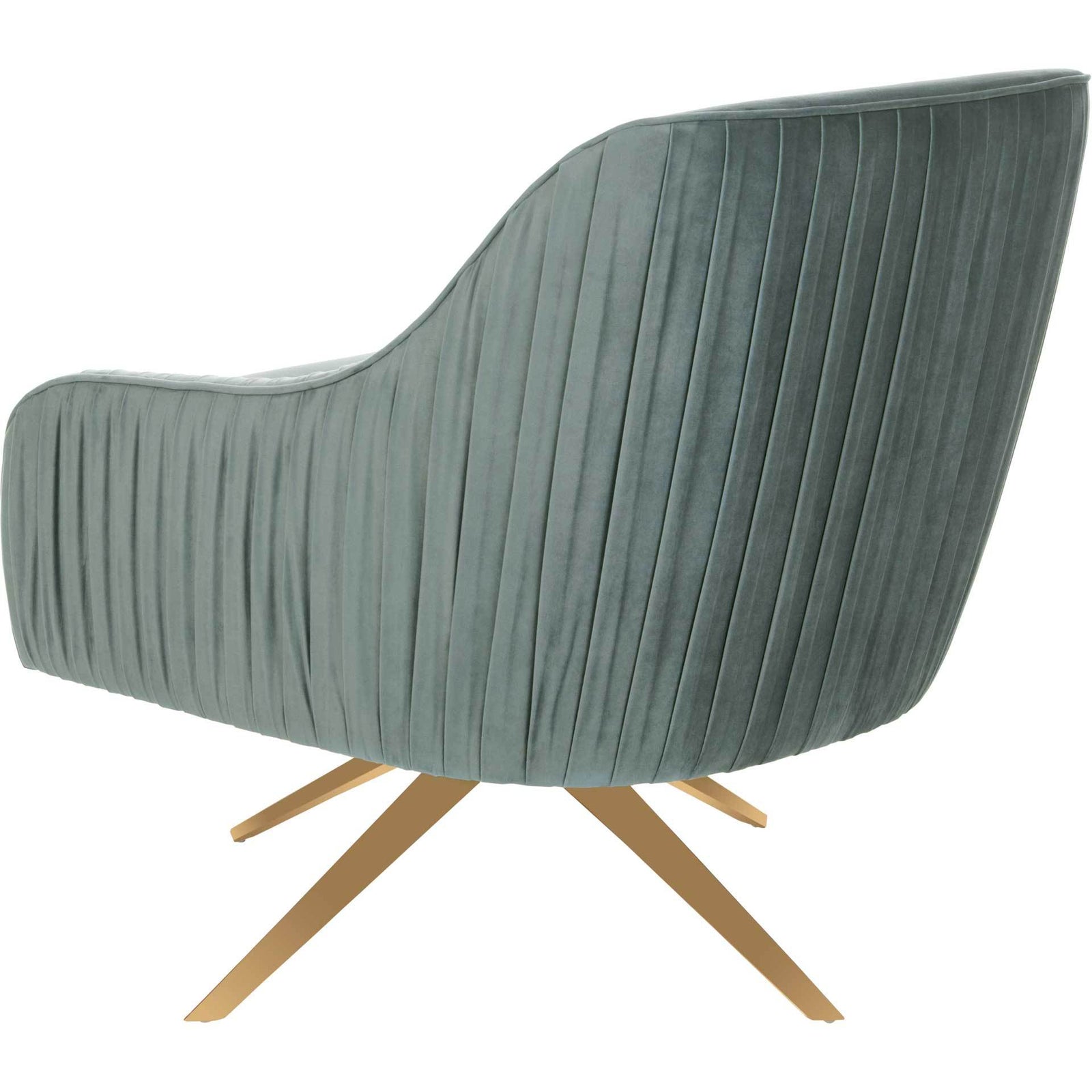 Titus Pleated Arm Chair Seafoam/Gold