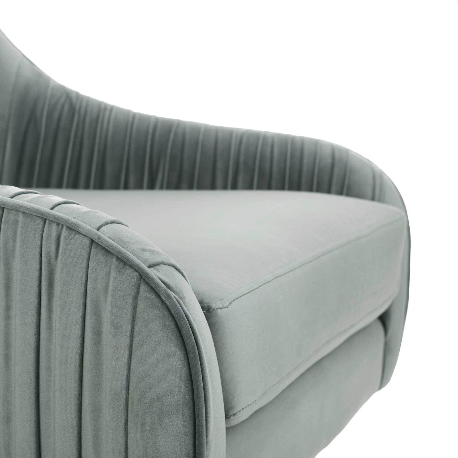 Titus Pleated Arm Chair Seafoam/Gold