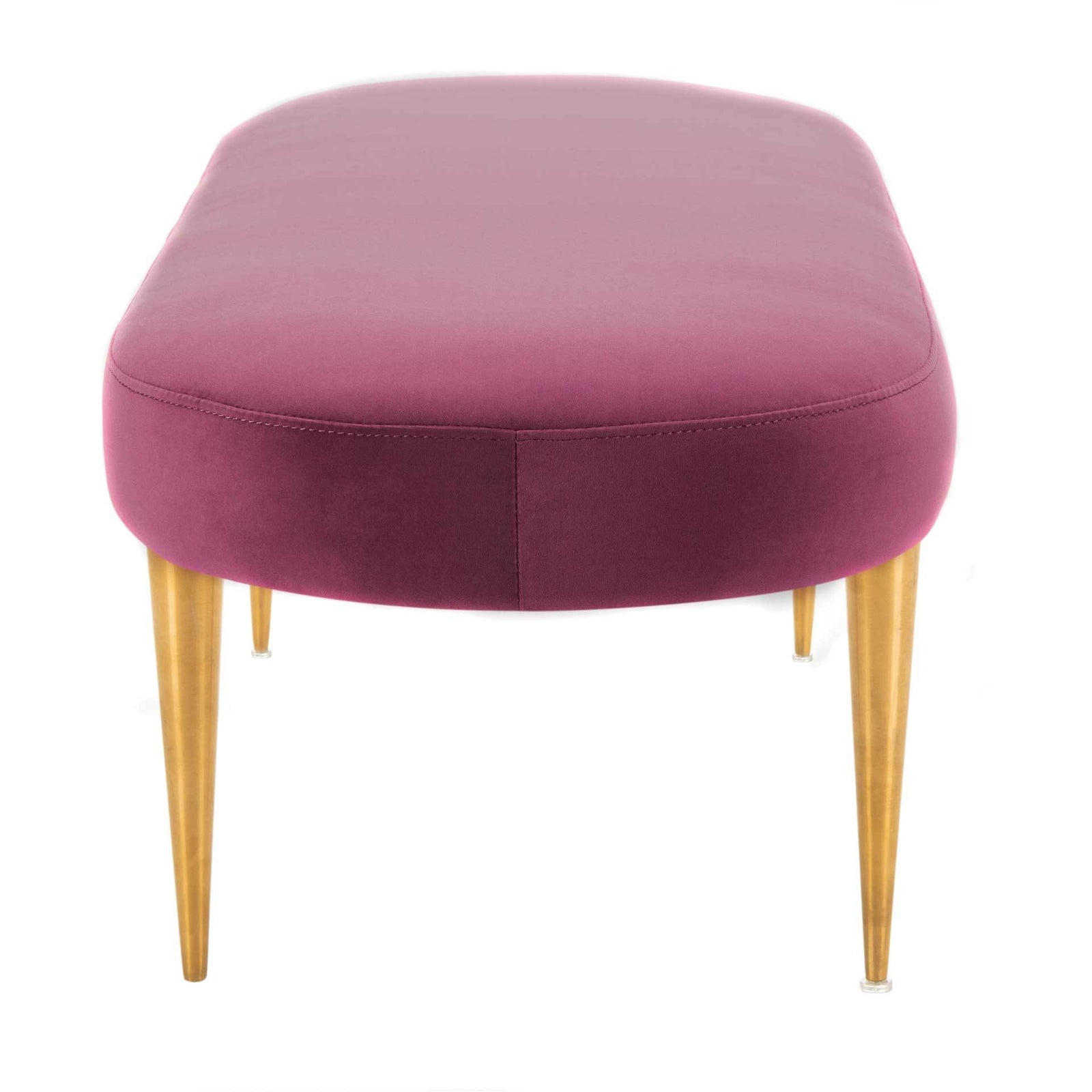 Colette Velvet Oval Bench Plum/Gold
