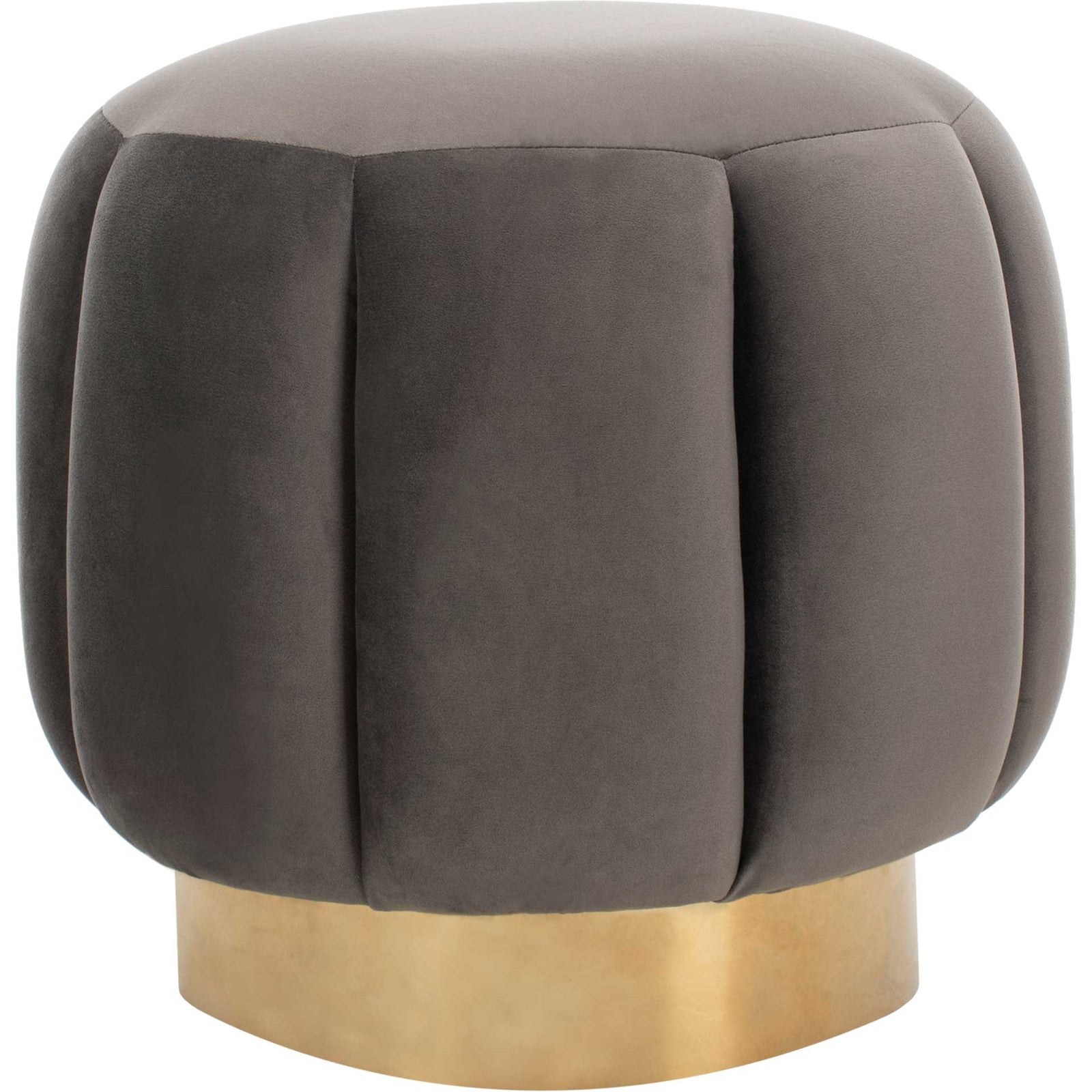 Maleah Channel Tufted Otttoman Dark Gray