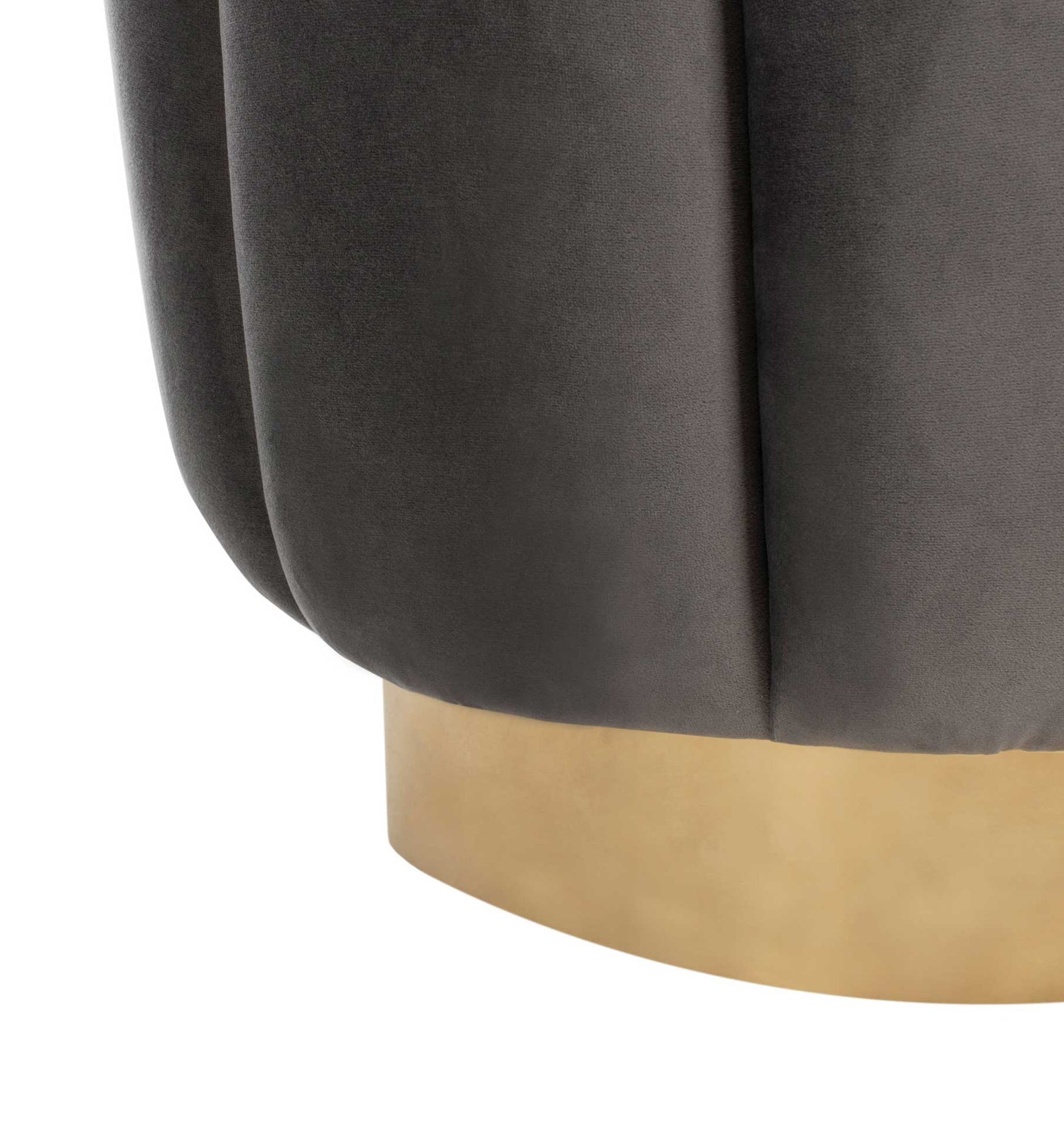 Maleah Channel Tufted Otttoman Dark Gray