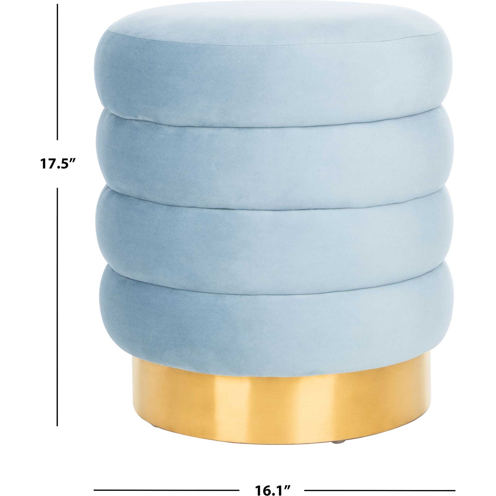Skeat Gold Base Ottoman Light Blue