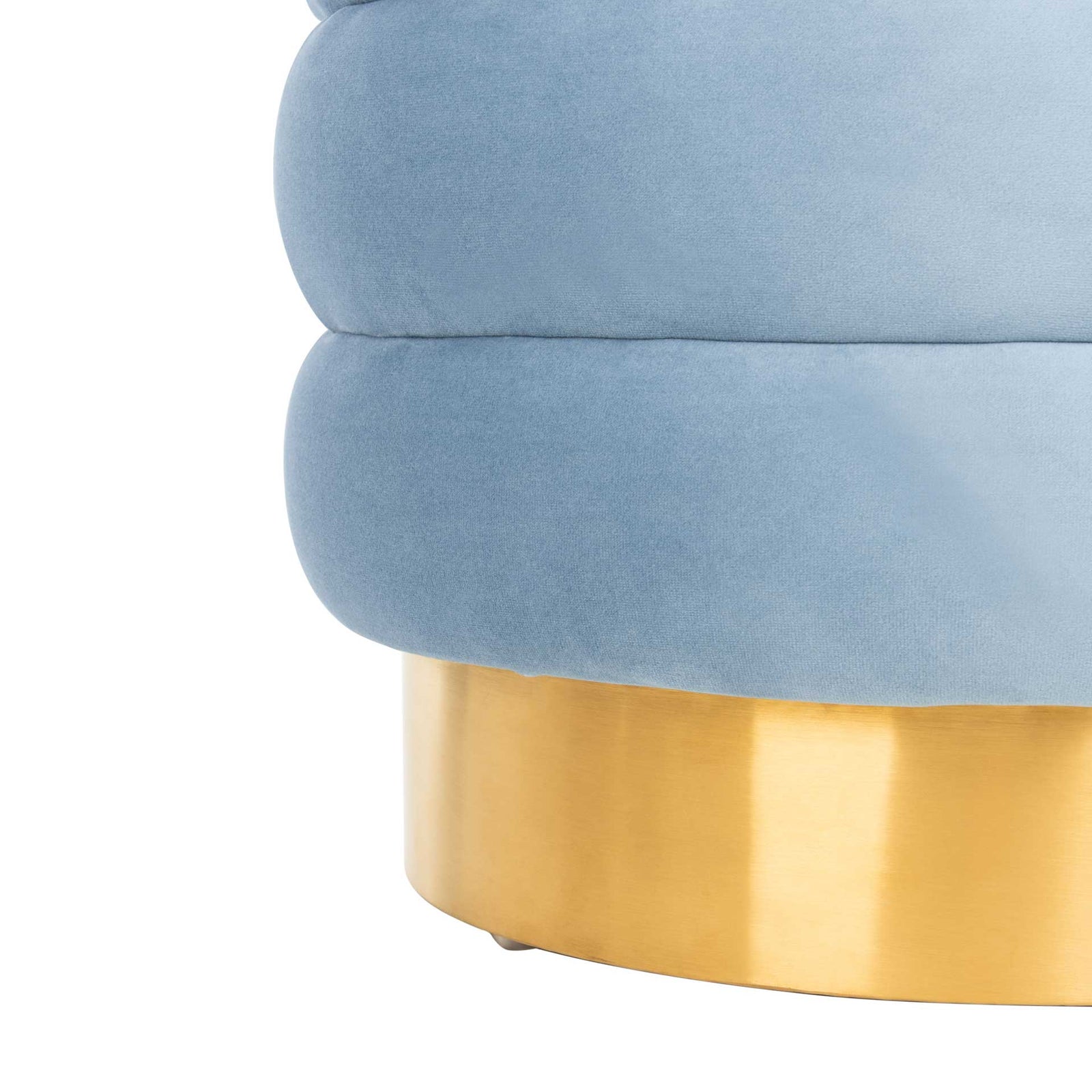 Skeat Gold Base Ottoman Light Blue