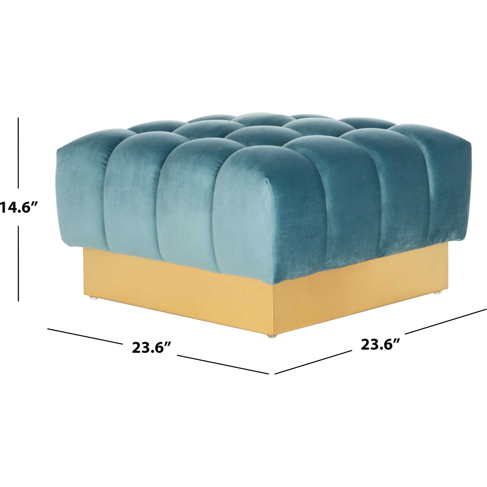 Himi Square Tufted Ottoman Aegean Blue