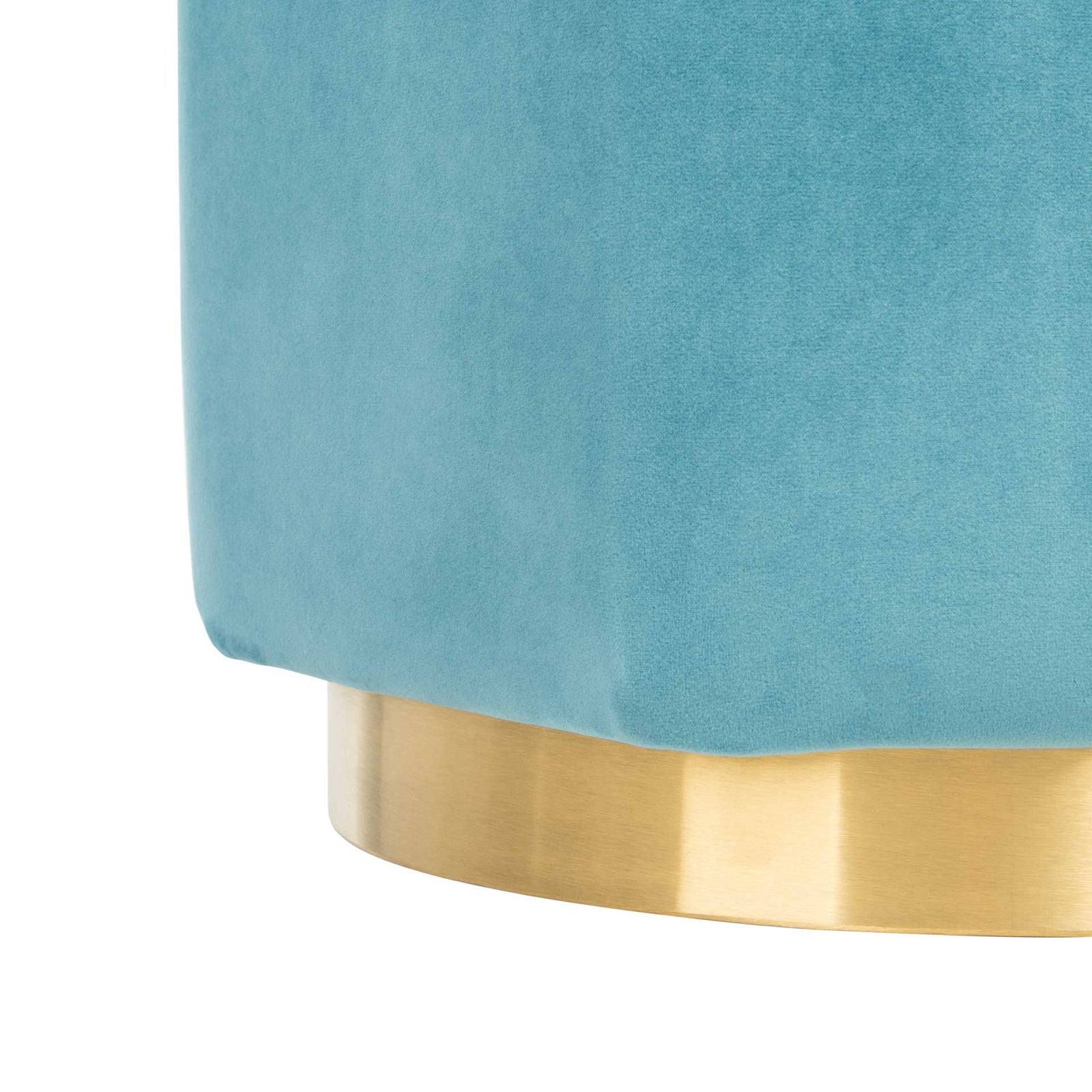 Pedro Hexagon Velvet Ottoman Seafoam
