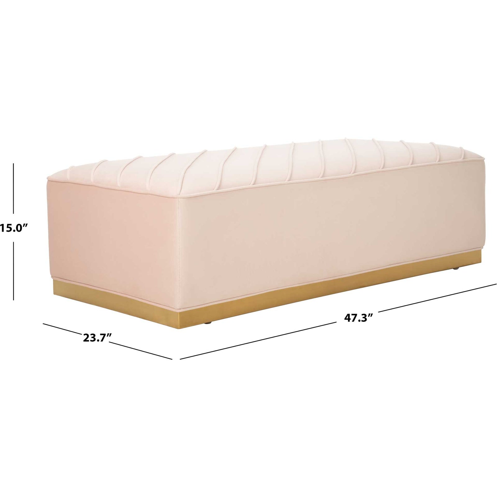 Lilith Diagonal Tufted Ottoman Light Pink
