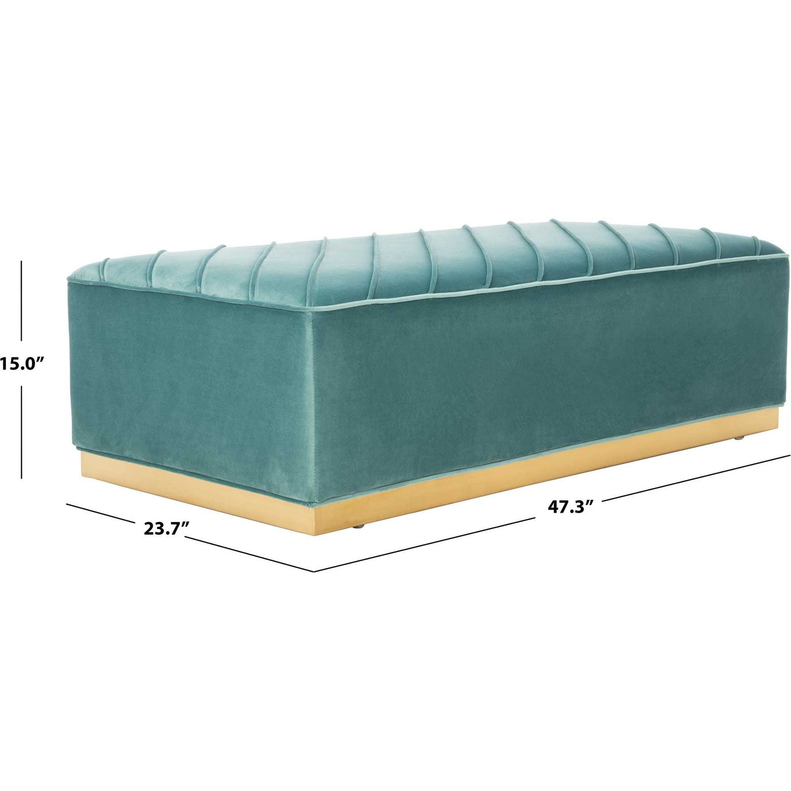 Lilith Diagonal Tufted Ottoman Seafoam