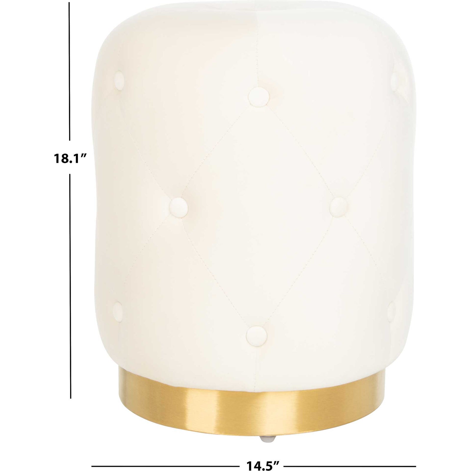Carine Round Tufted Ottoman Cream