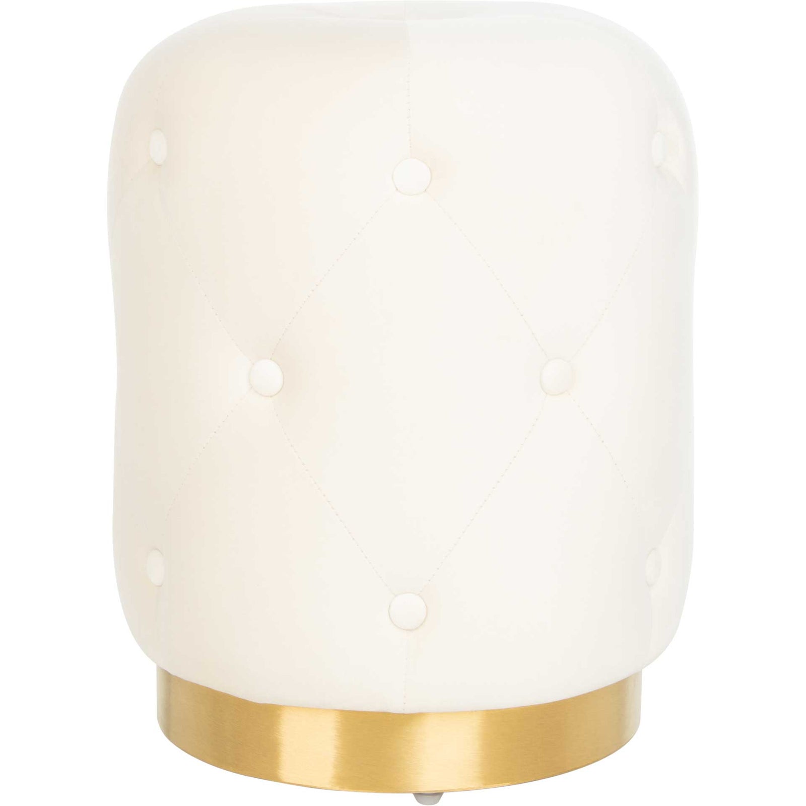 Carine Round Tufted Ottoman Cream