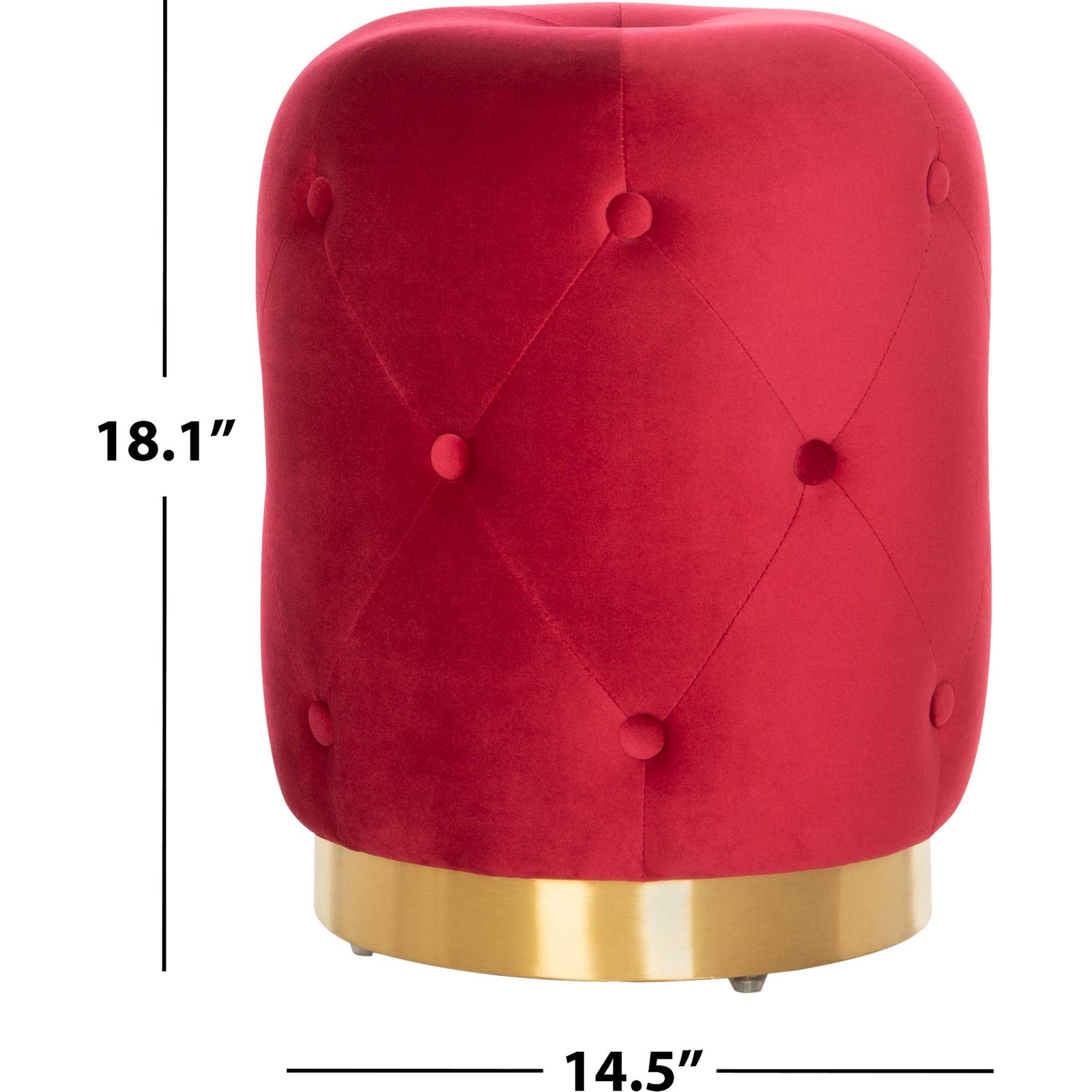 Carine Round Tufted Ottoman Ruby