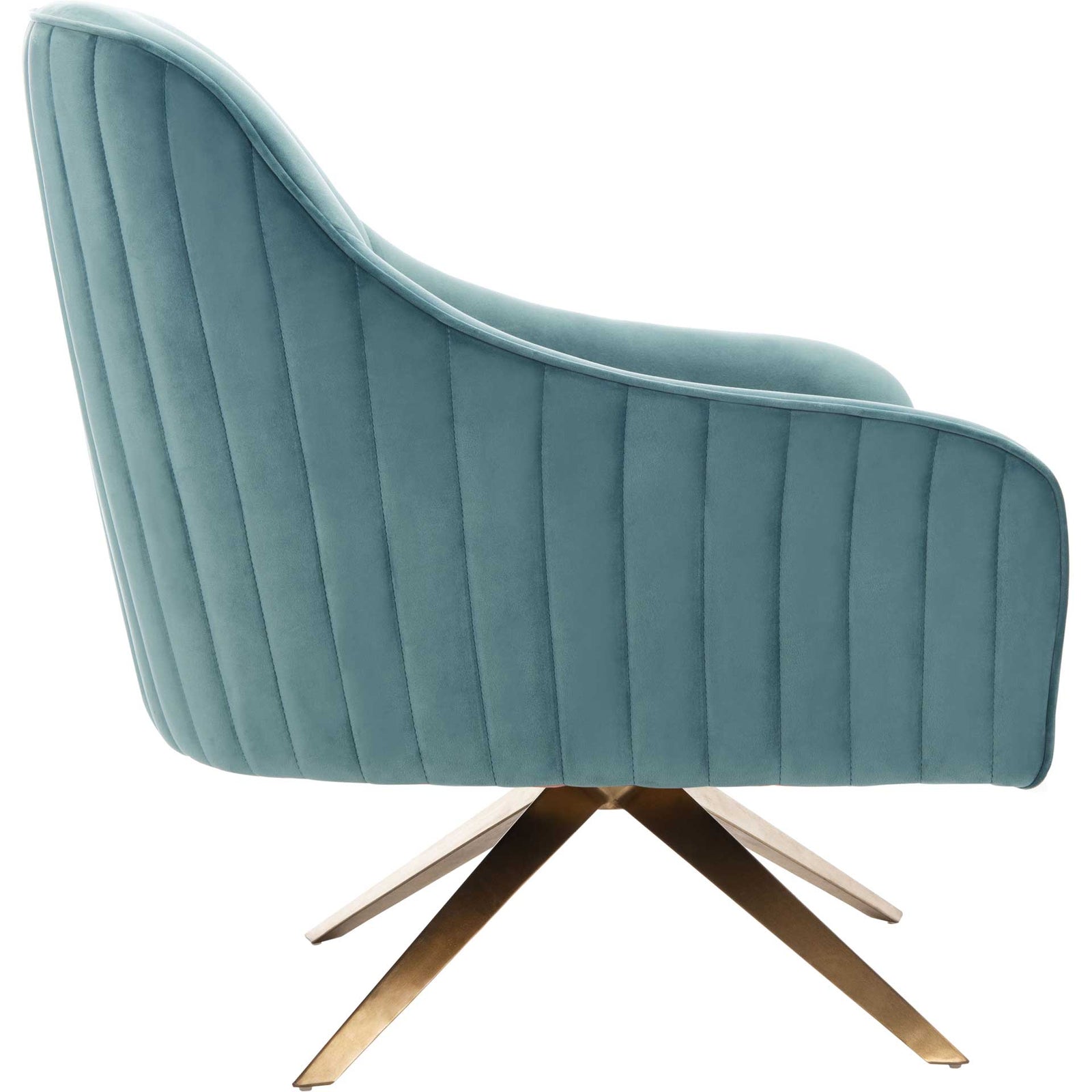 Leif Channeled Velvet Accent Chair Seafoam