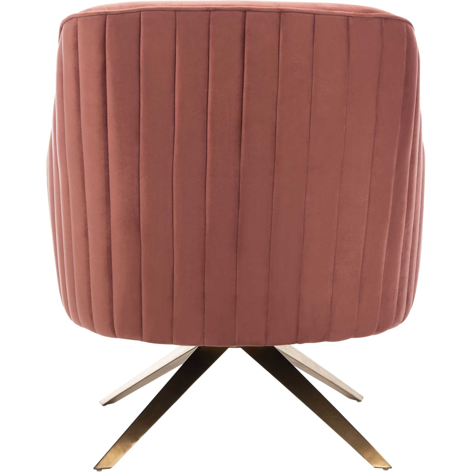 Leif Channeled Velvet Accent Chair Dusty Rose