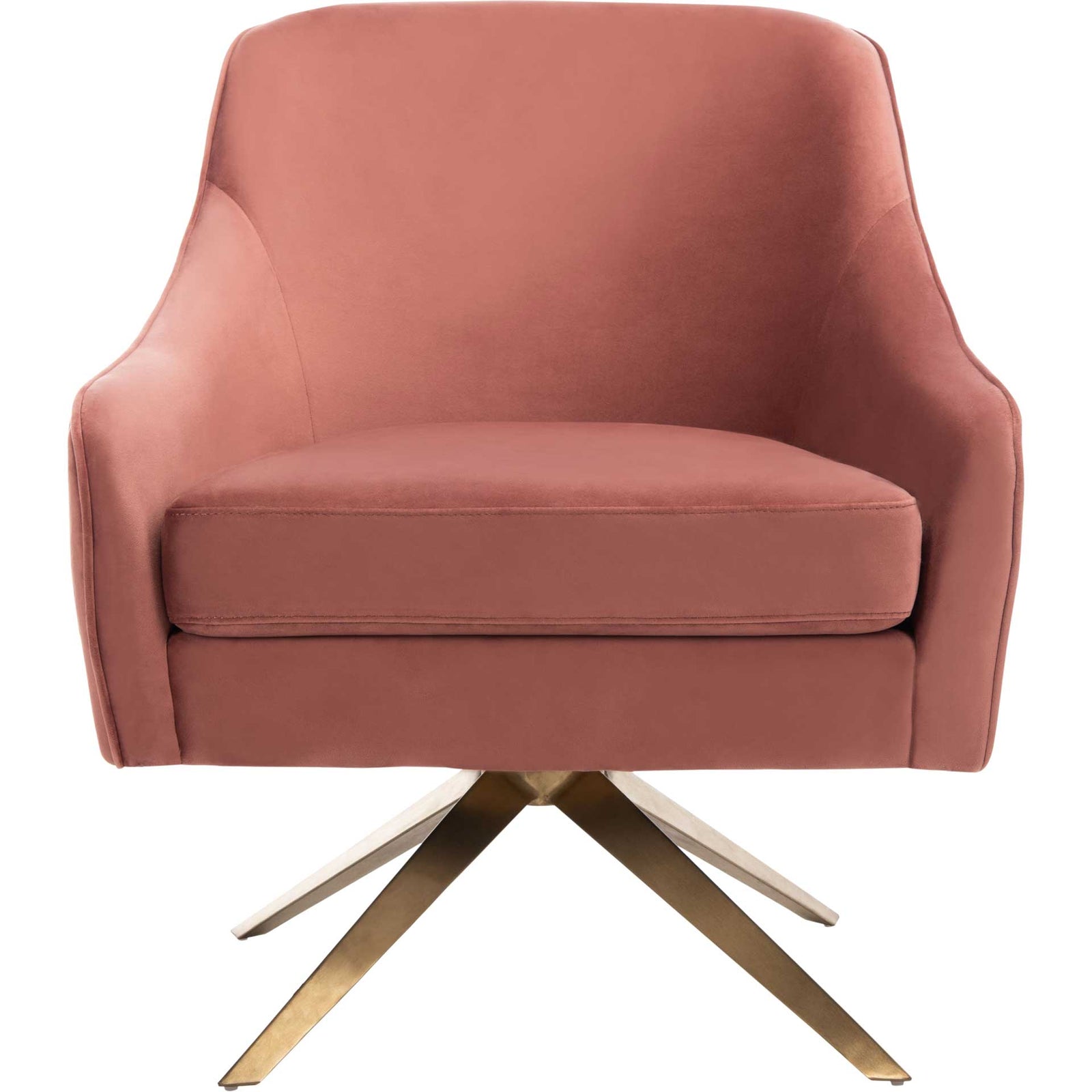 Leif Channeled Velvet Accent Chair Dusty Rose
