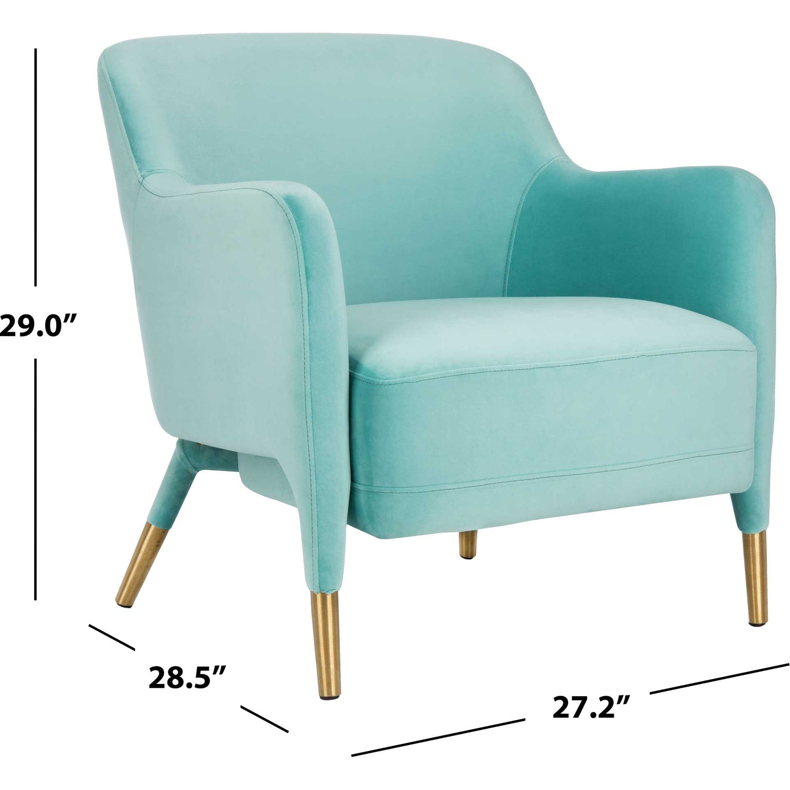 Tobias Velvet Arm Chair Aqua