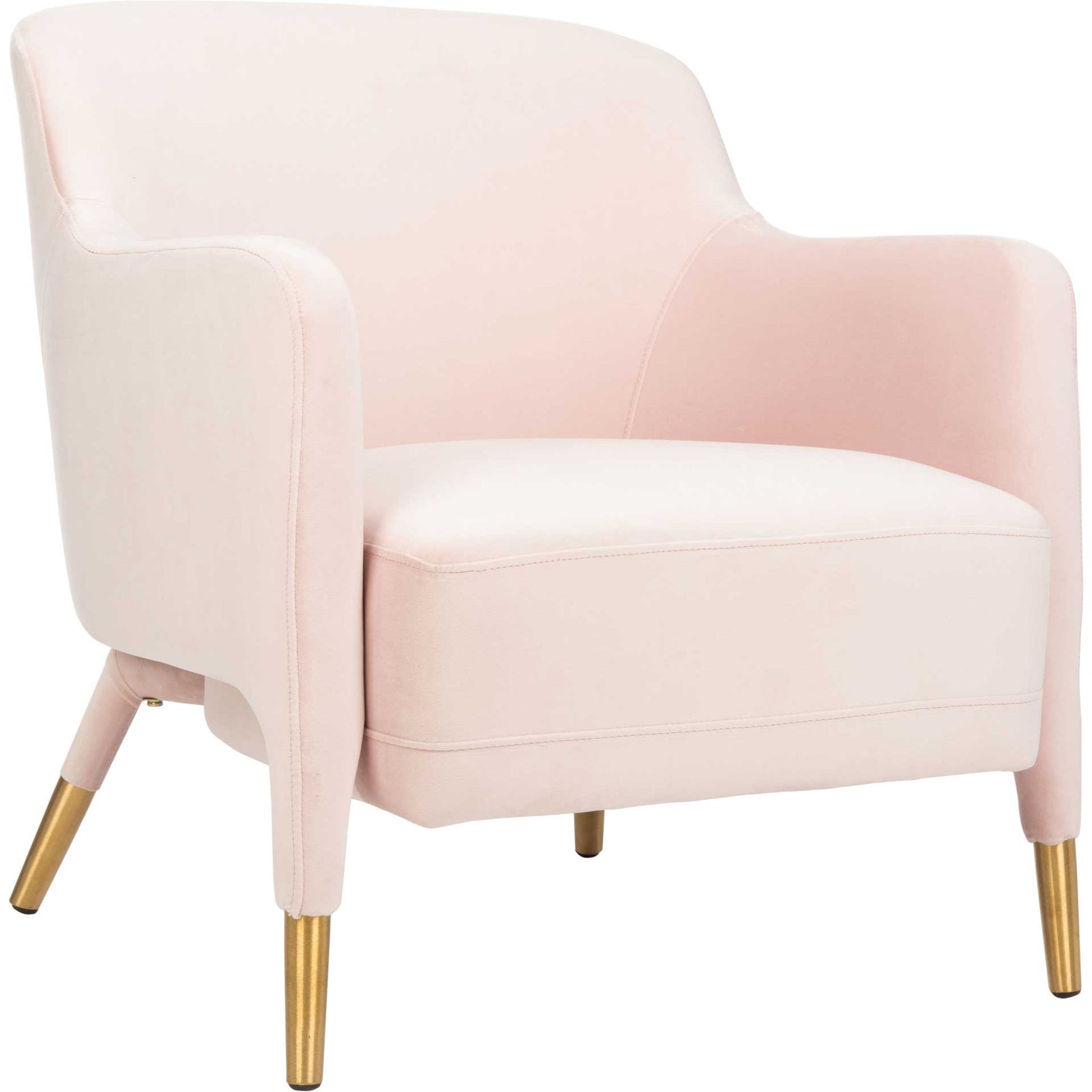 Tobias Velvet Arm Chair Light Pink