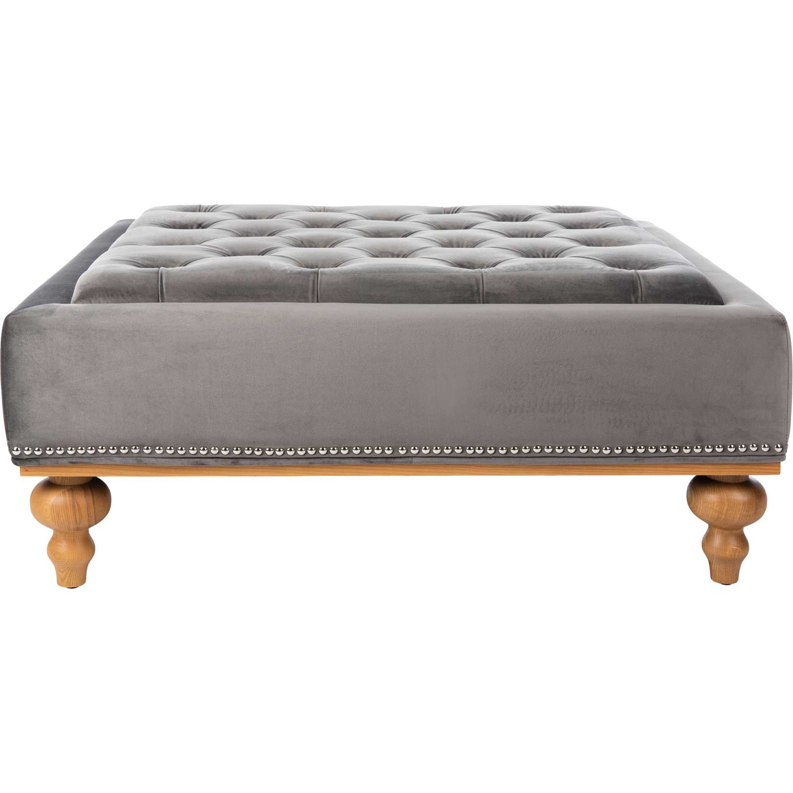 Rohan Tufted Ottoman Dark Gray