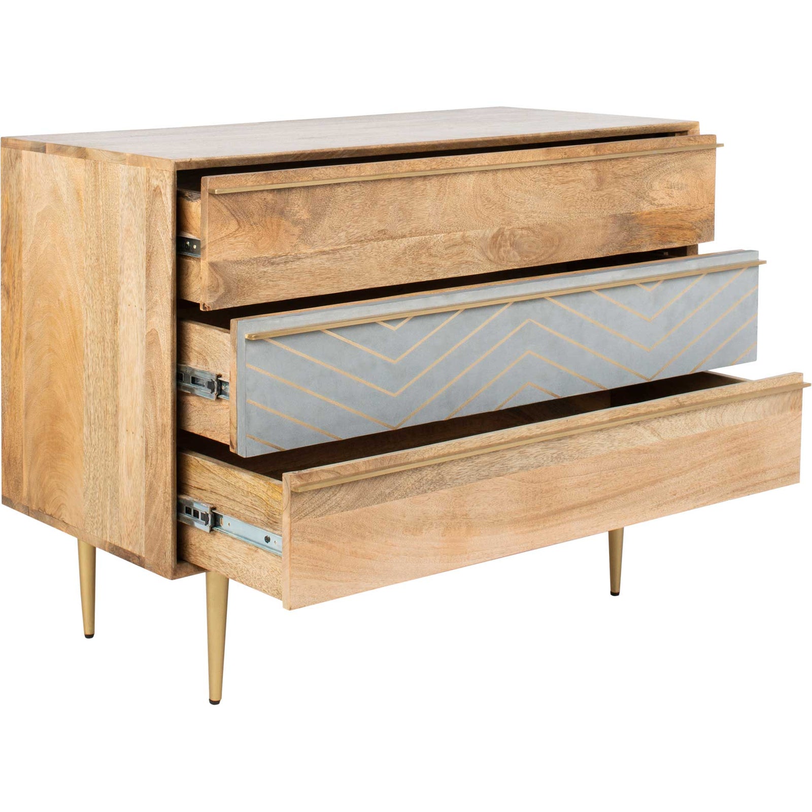 Tieton Cement Chest Natural Mango/Brass/Cement