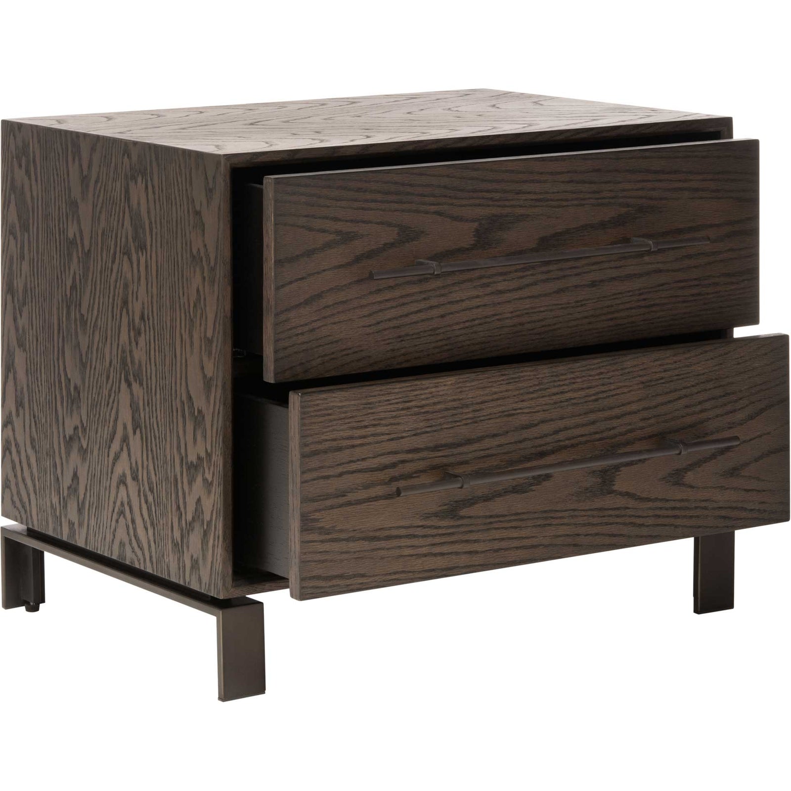 Silas 2 Drawer Wood Nightstand Dark Walnut