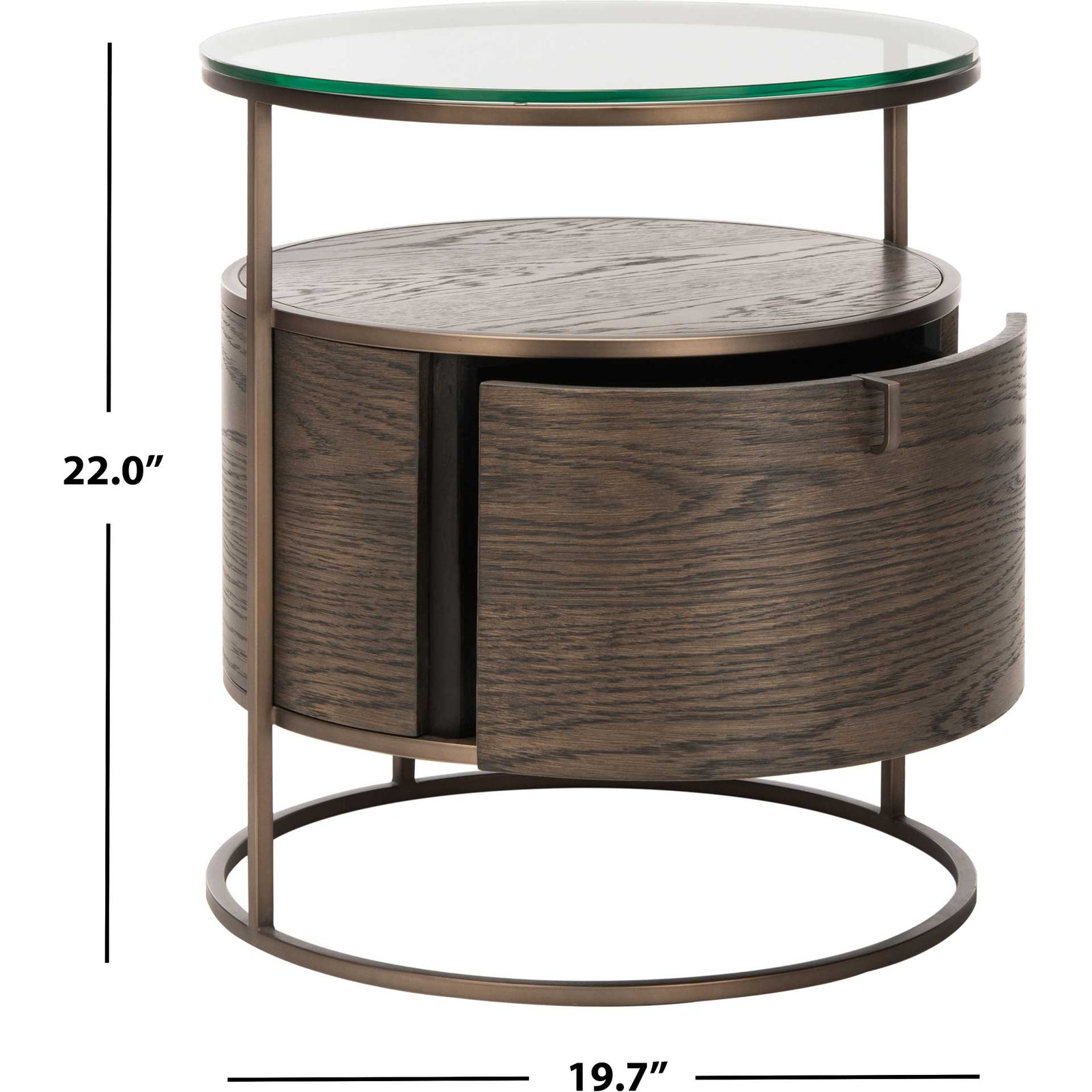 Robin Round 1 Drawer Nightstand Dark Walnut