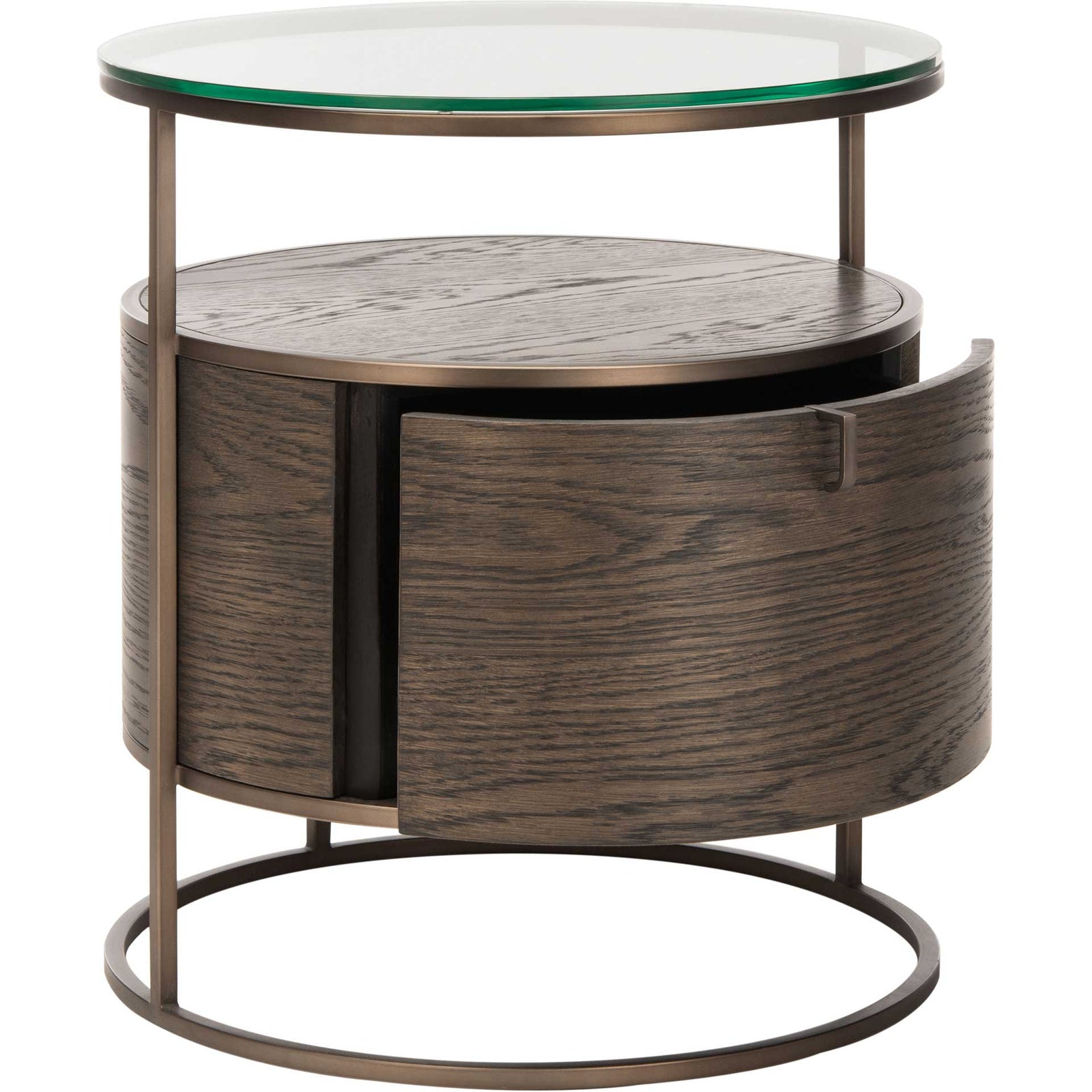 Robin Round 1 Drawer Nightstand Dark Walnut