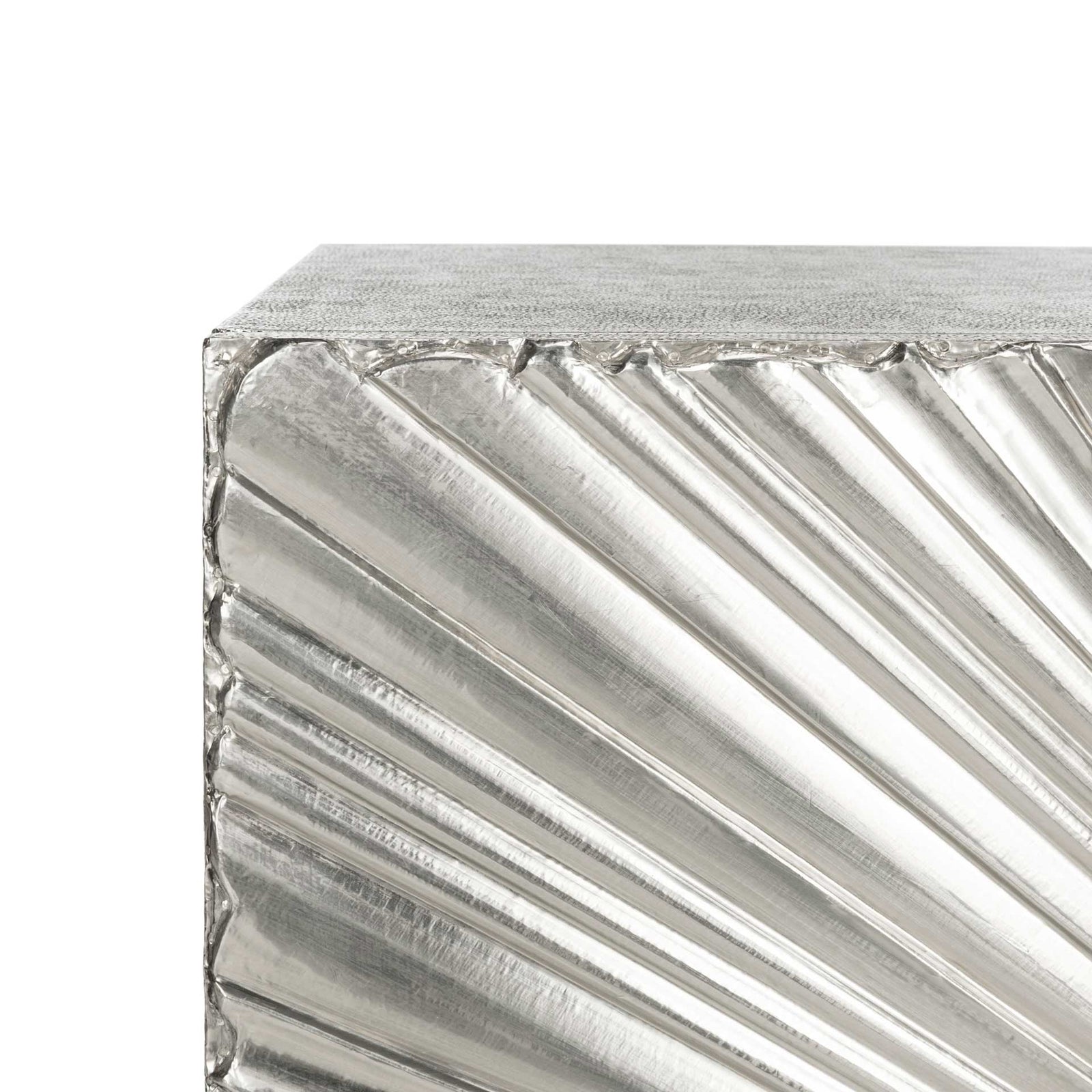 Sylvie Sunburst 2-Door Chest Silver