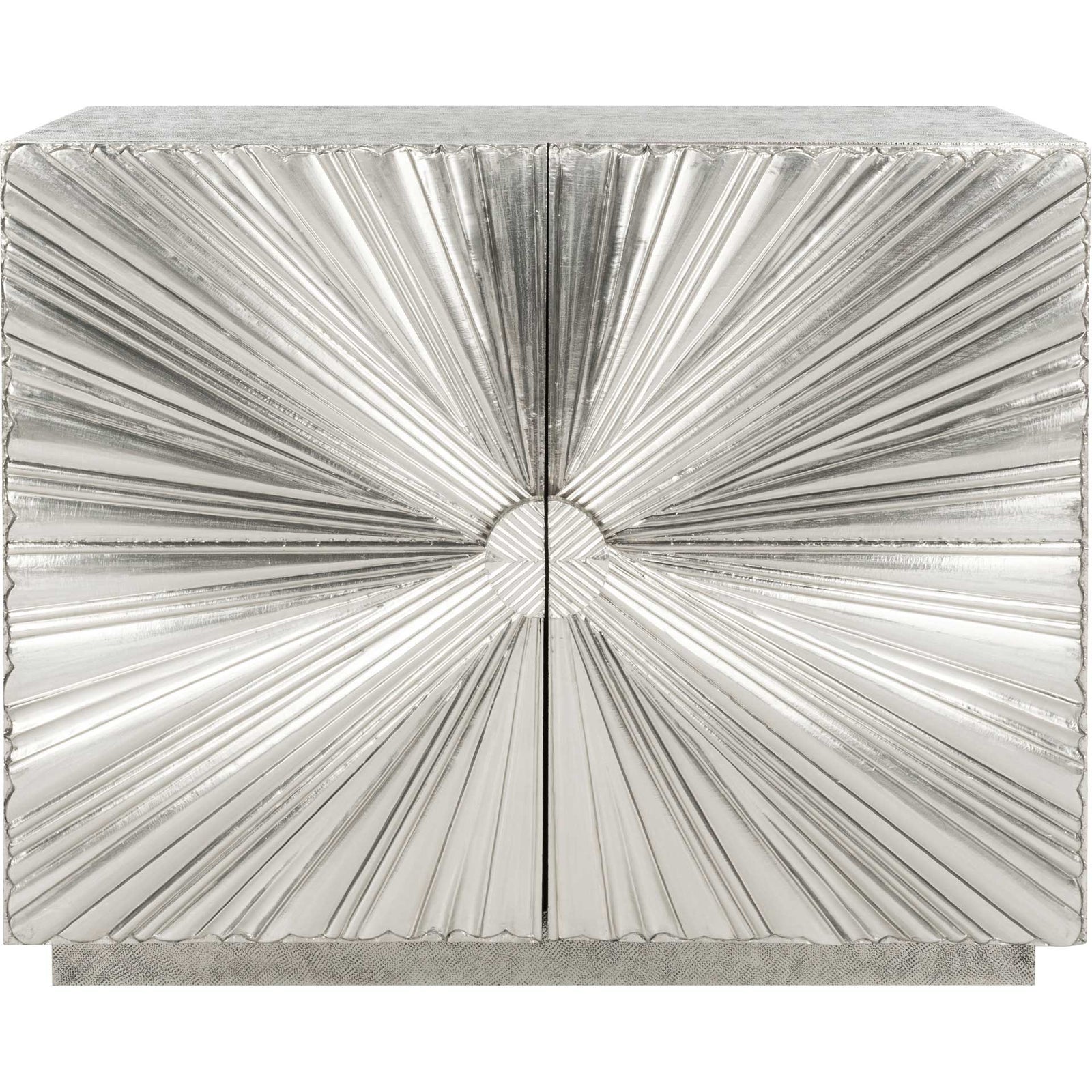 Sylvie Sunburst 2-Door Chest Silver