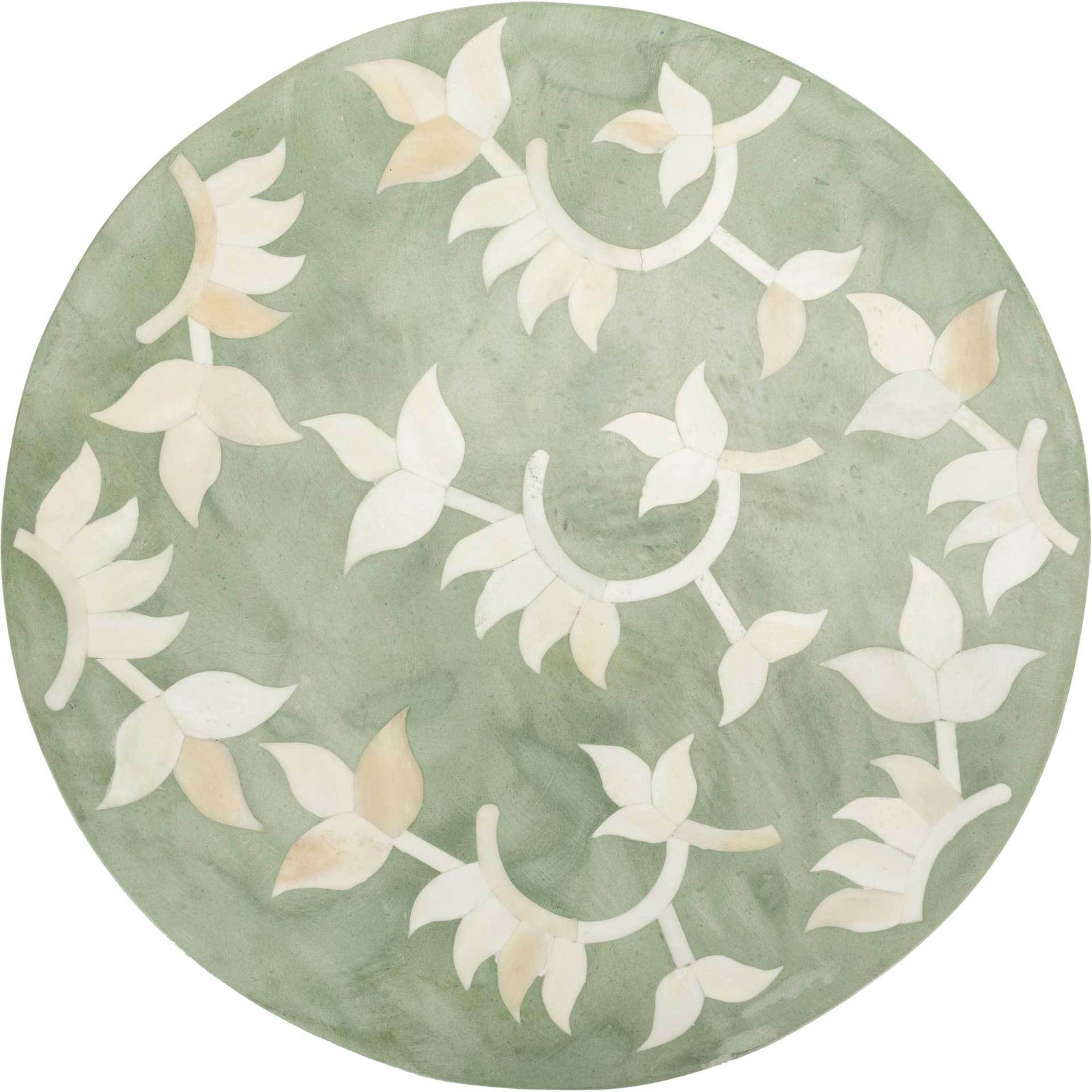 Odin Bone Inlay Stool Light Green