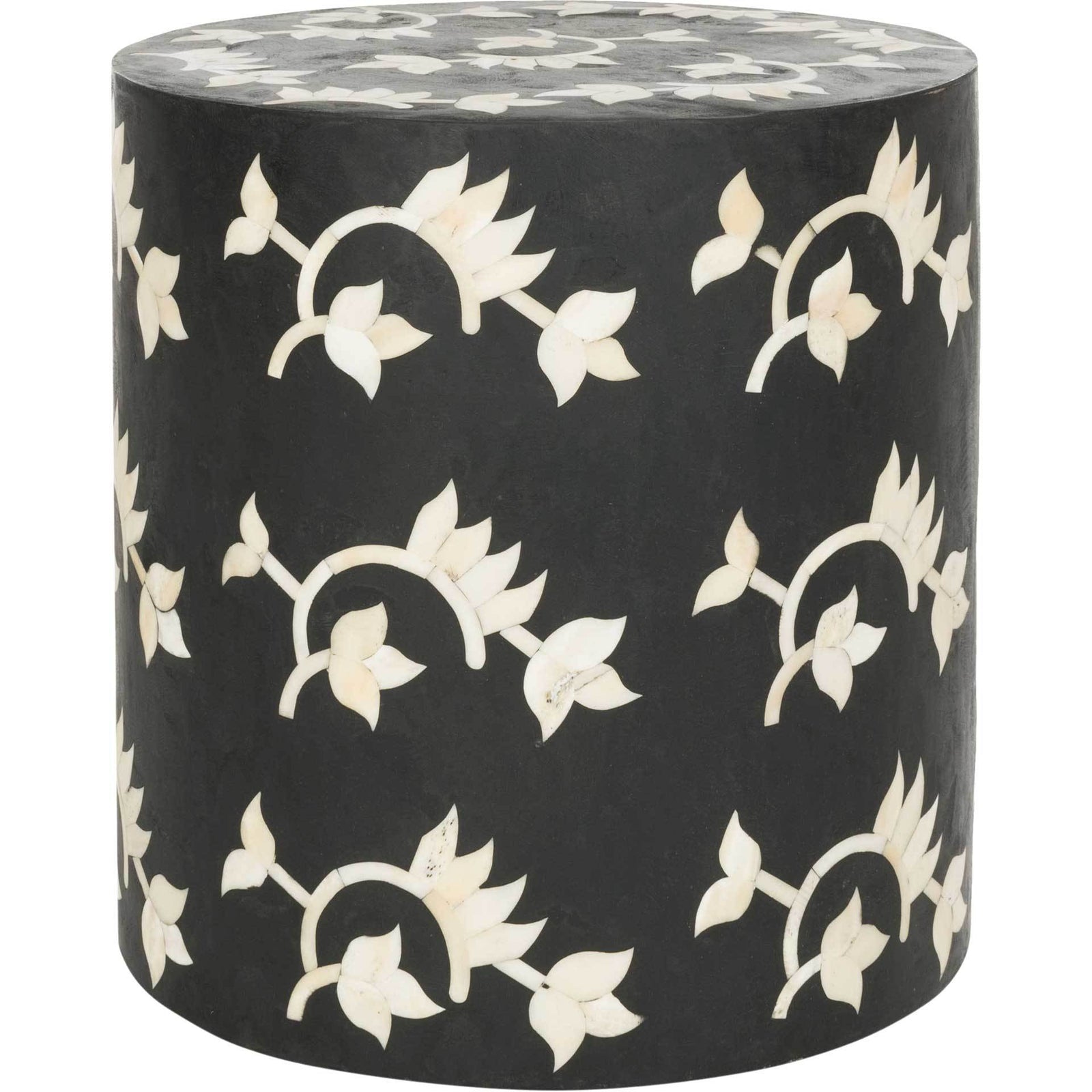 Odin Bone Inlay Stool Black