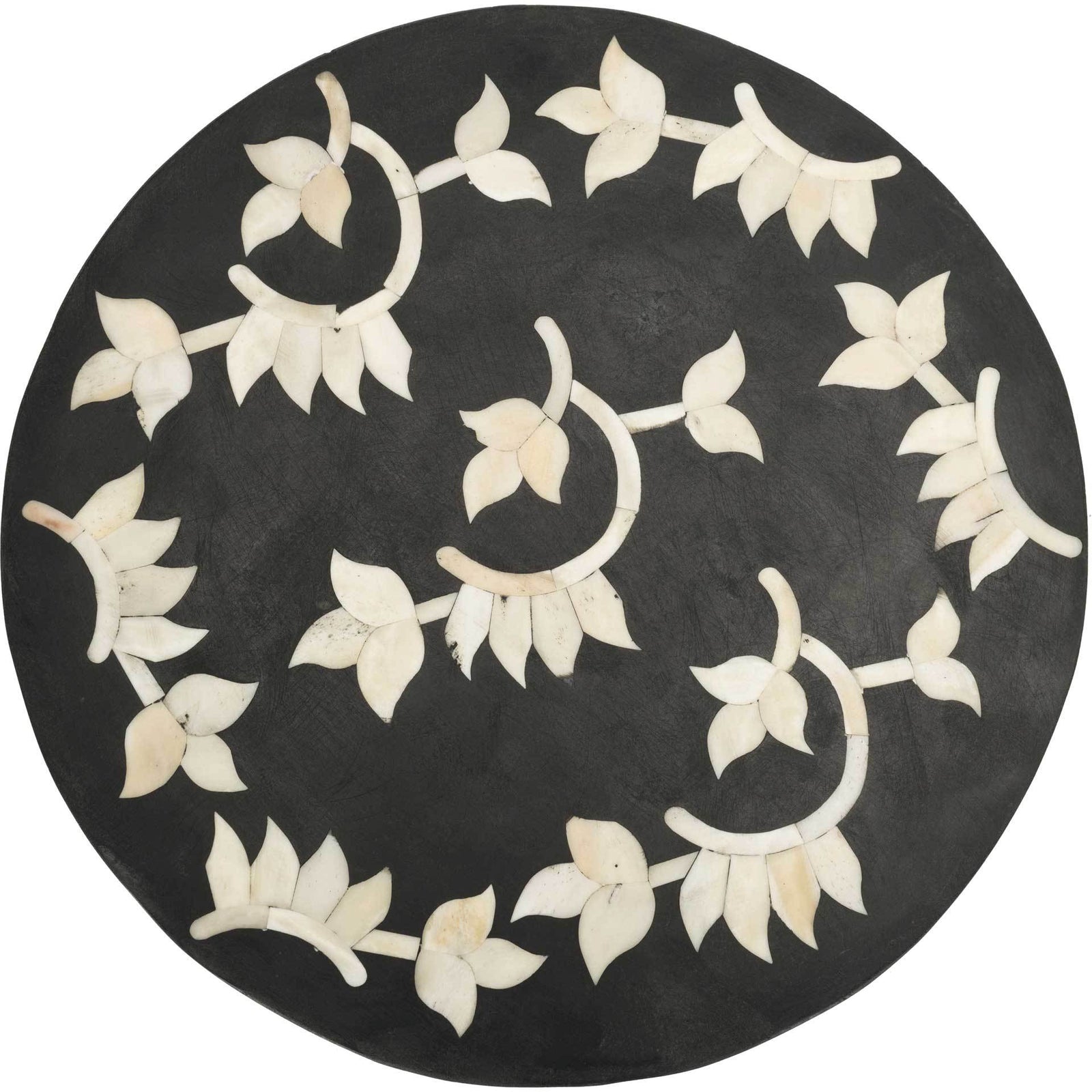 Odin Bone Inlay Stool Black