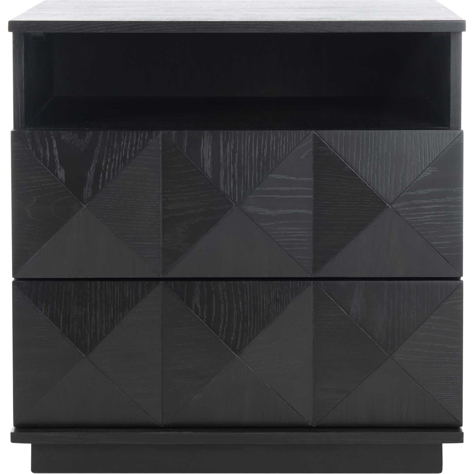 Palmetto 2 Drawer Nightstand Black