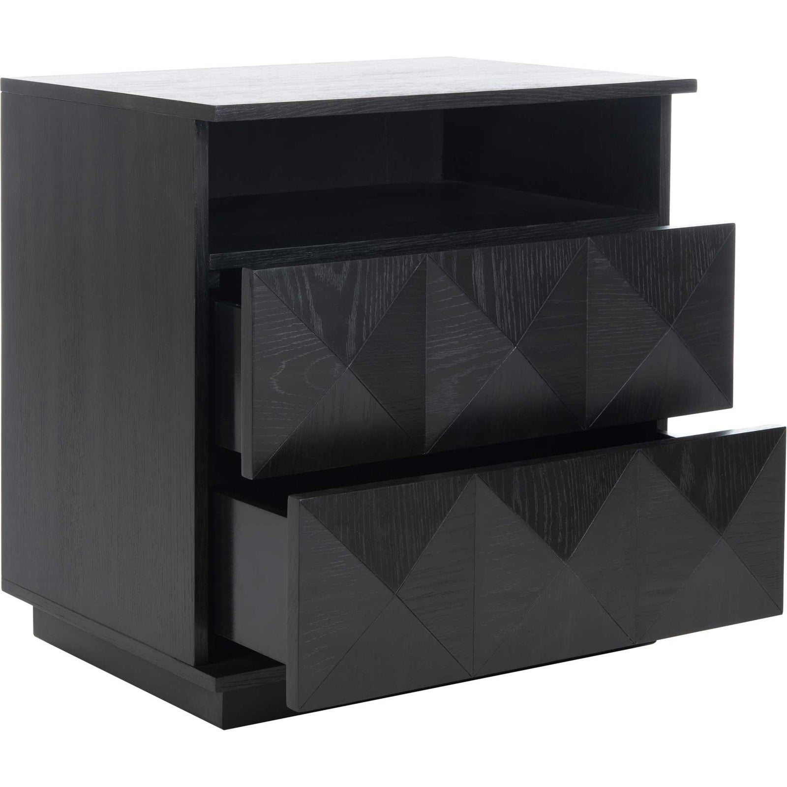 Palmetto 2 Drawer Nightstand Black