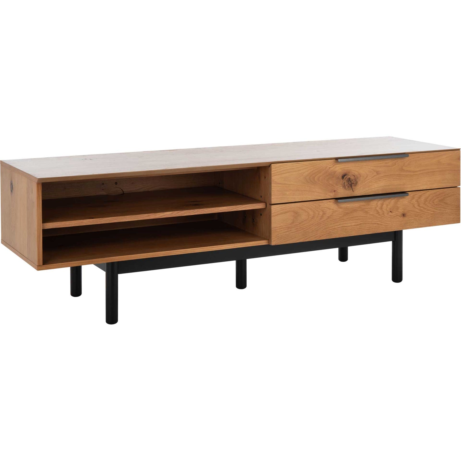 Geri 2 Drawer Media Stand Oak/Black
