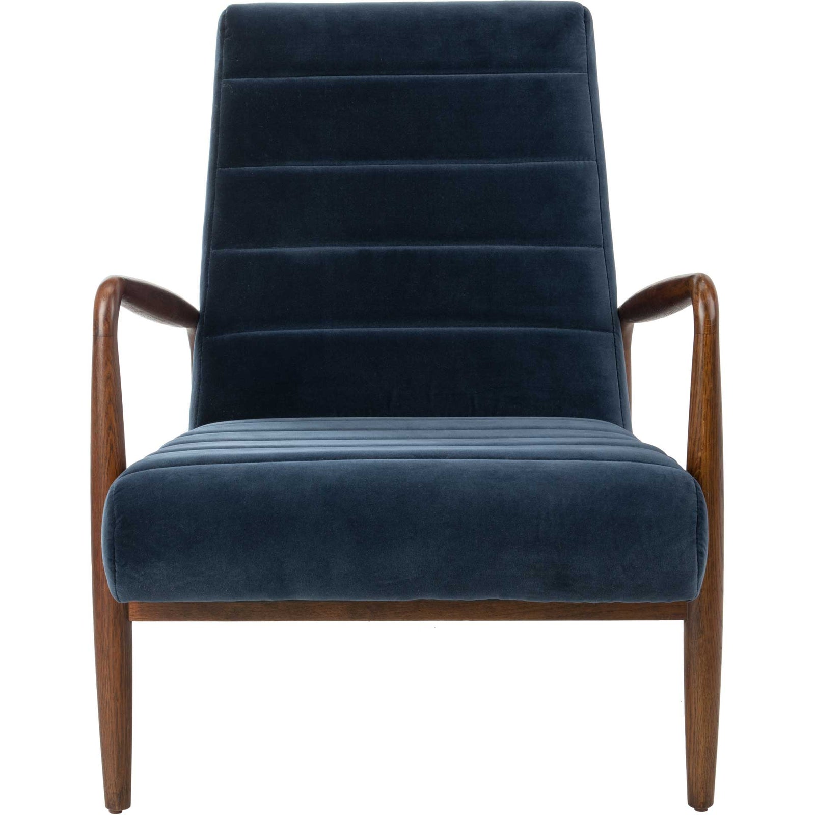 Wilson Channel Arm Chair Navy/Dark Walnut