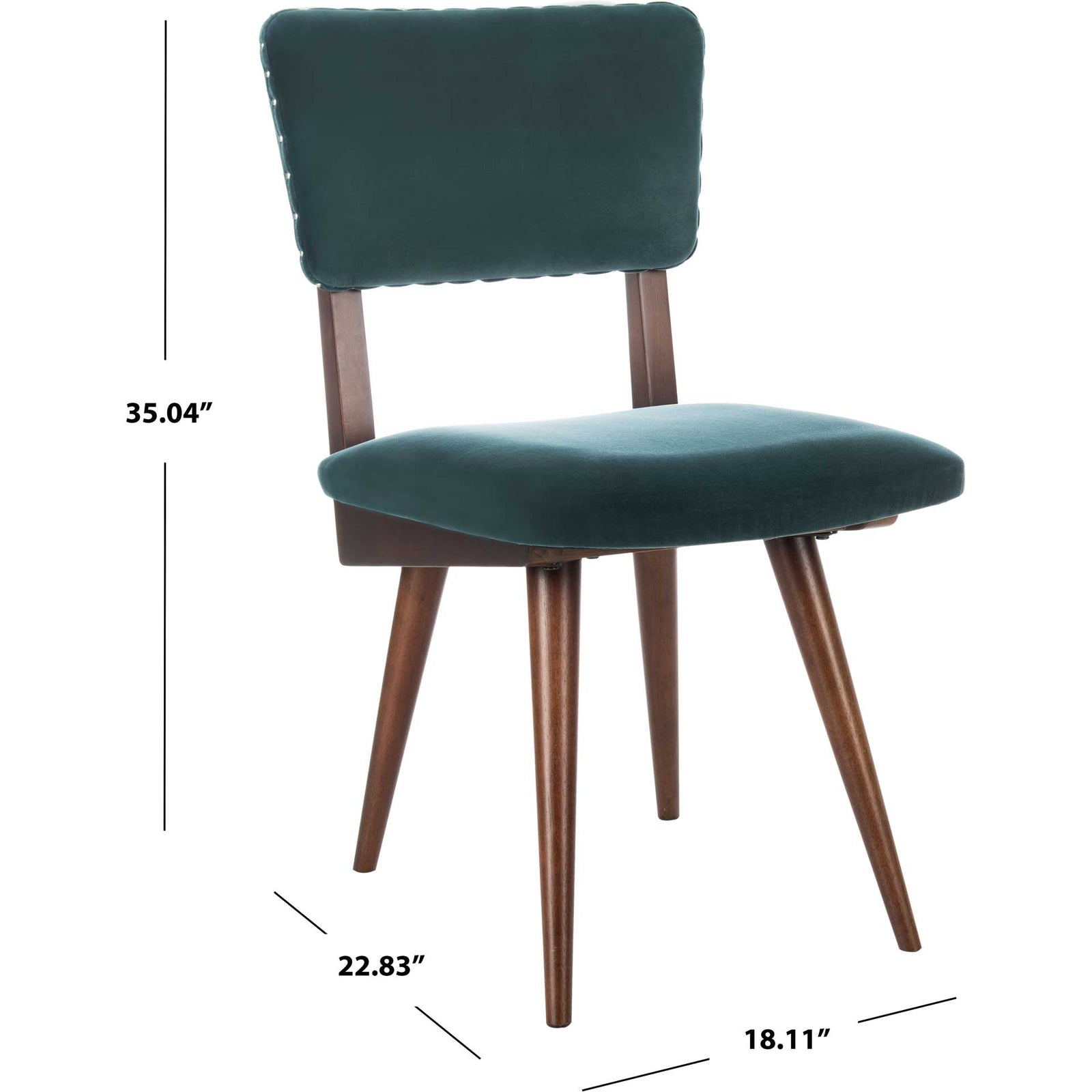 August Dining Chair Dark Teal/Dark Walnut (Set of 2)
