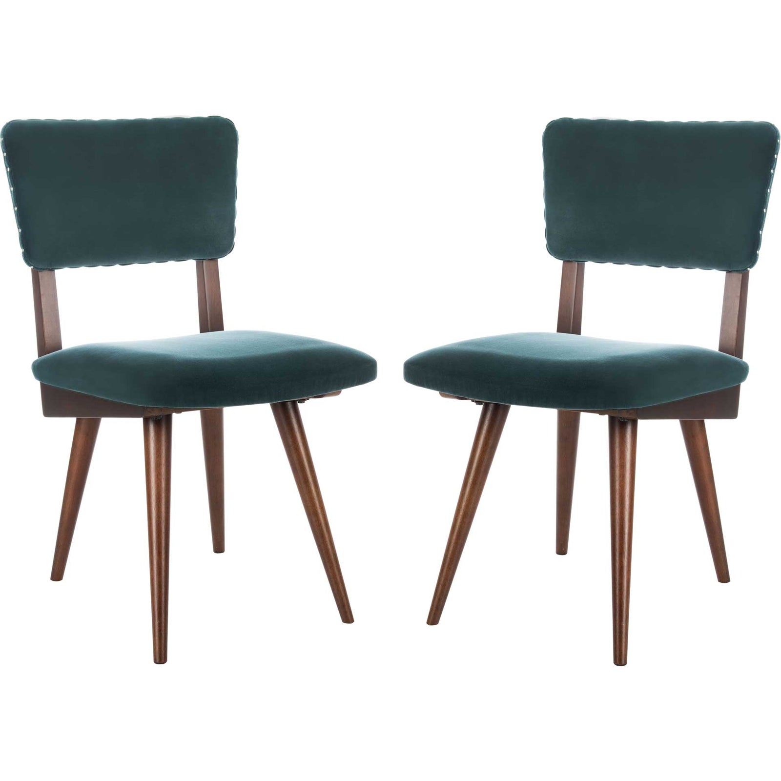 August Dining Chair Dark Teal/Dark Walnut (Set of 2)